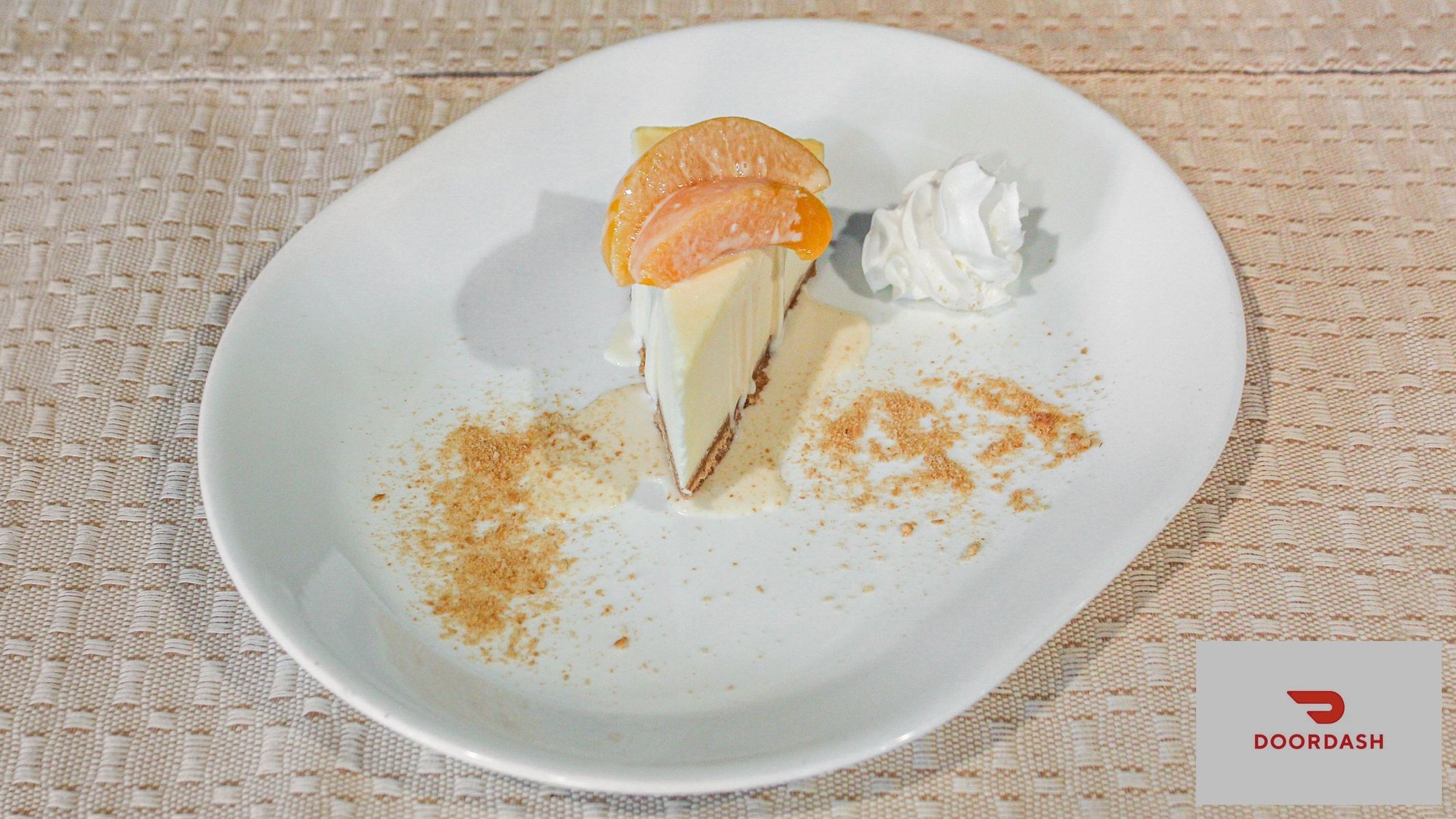 Peaches N Cream Cheesecake Slice