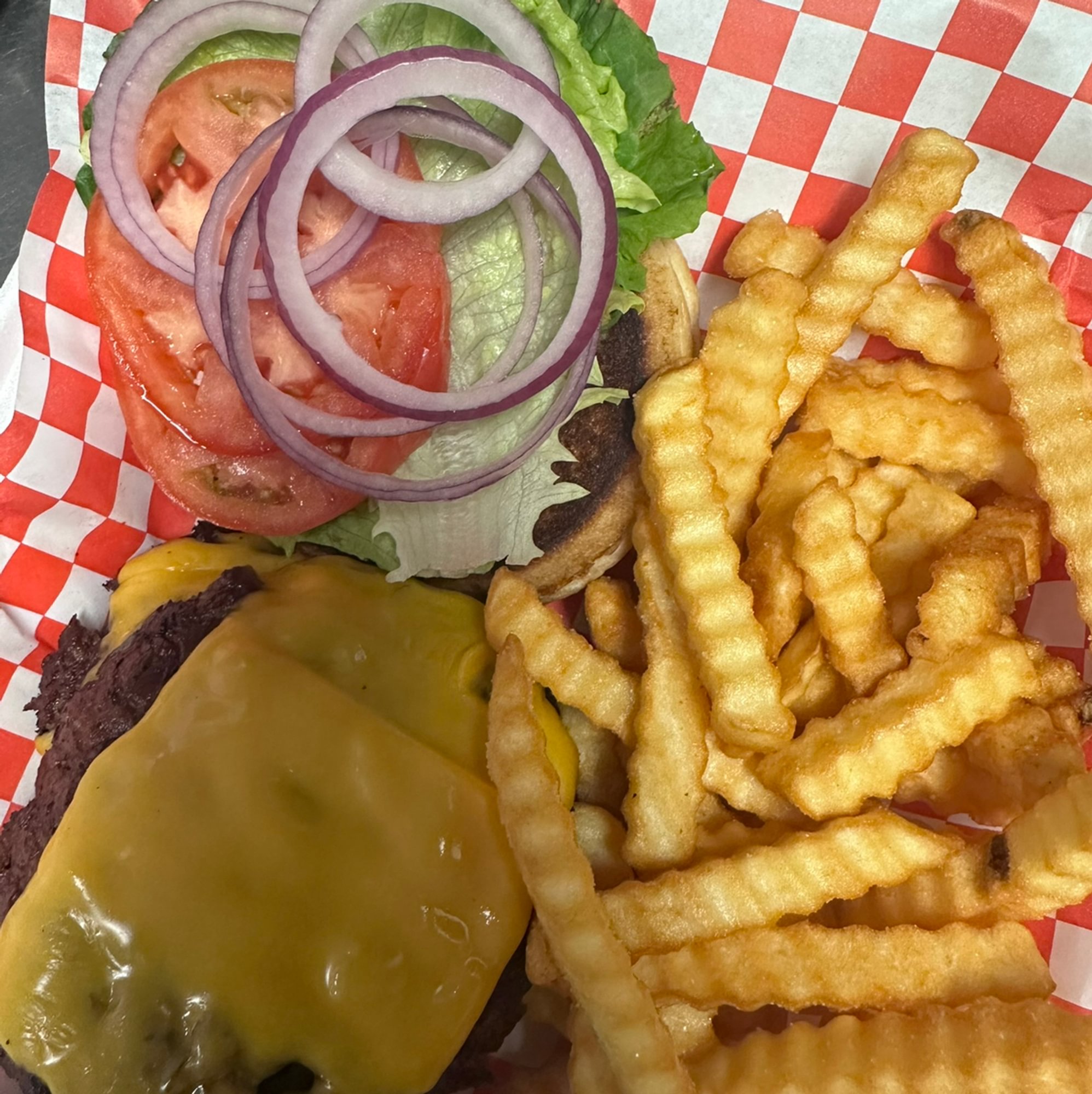 Double Smash Burger w/Cheese and Fries