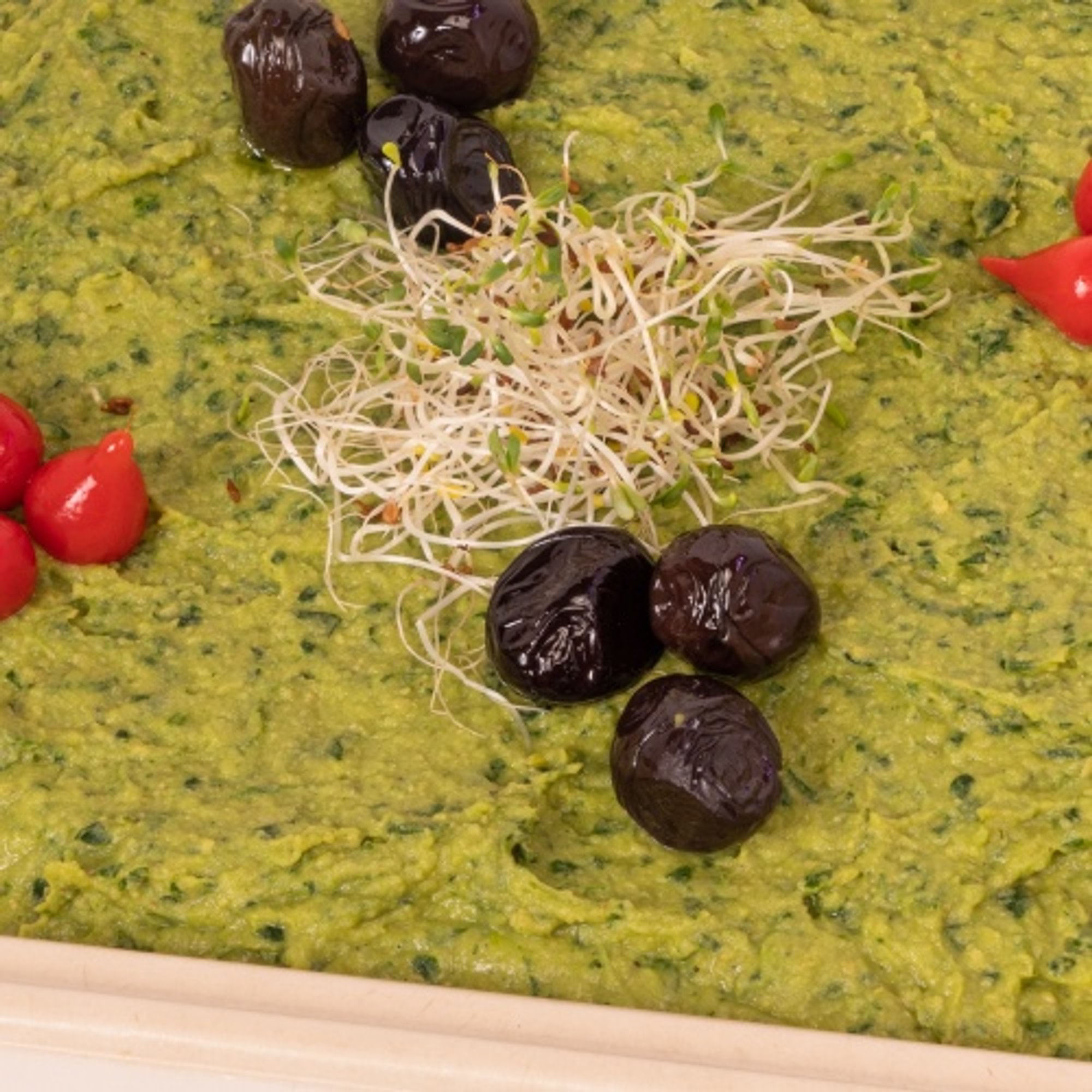 Green Humus with Lavash Bread - Vegan Gluten Free option