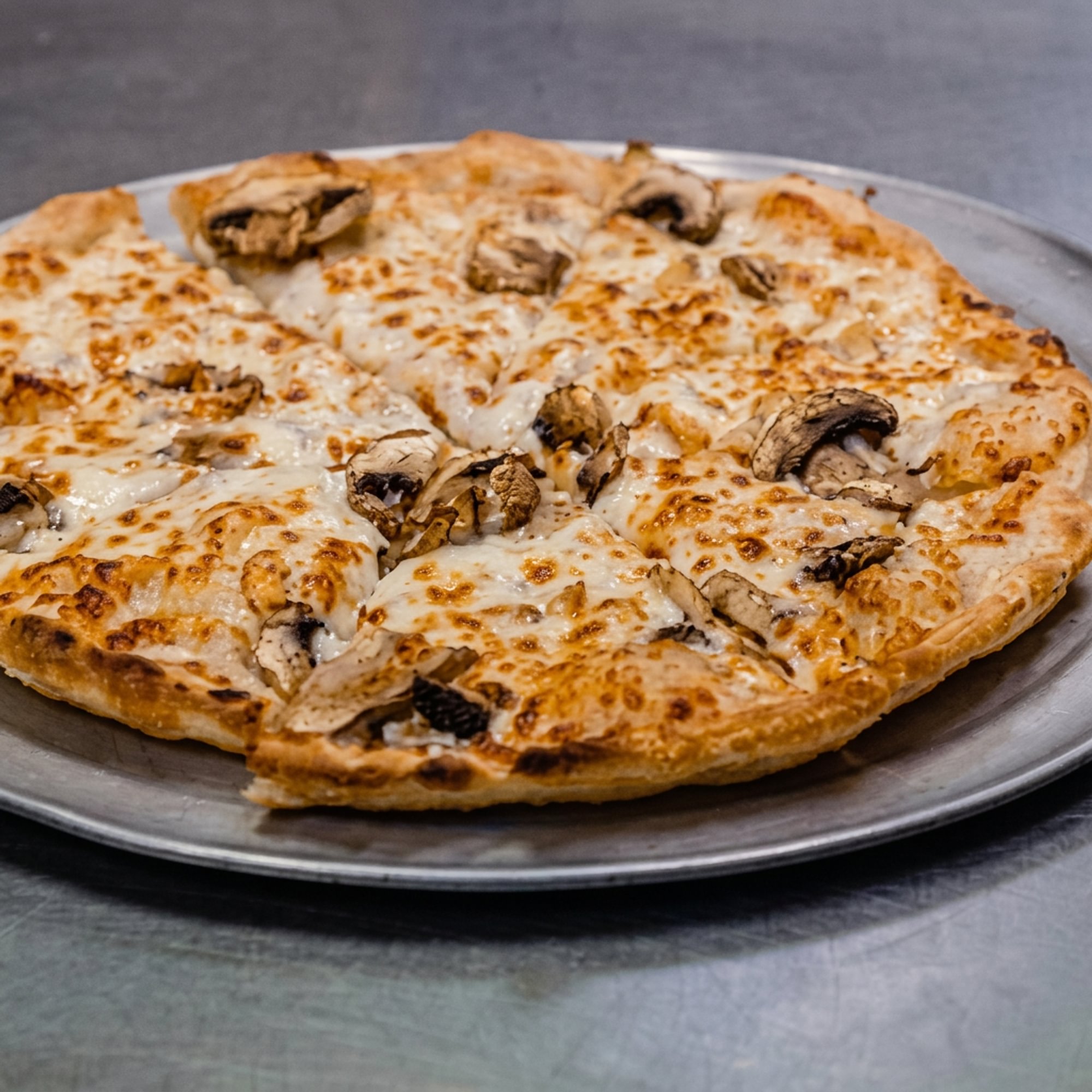 Chicken Ranch and Mushroom Pizza