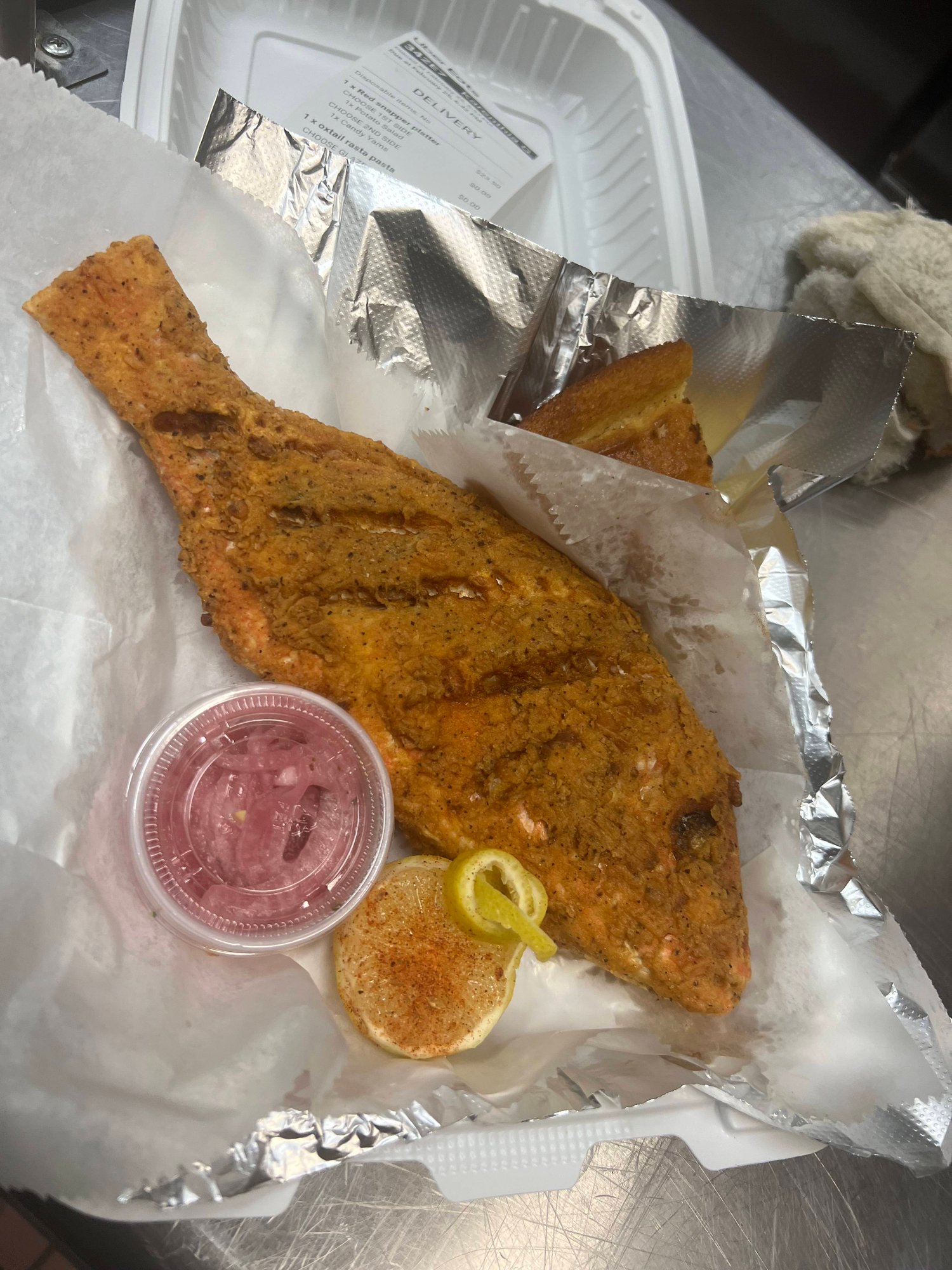 Fried Red snapper platter