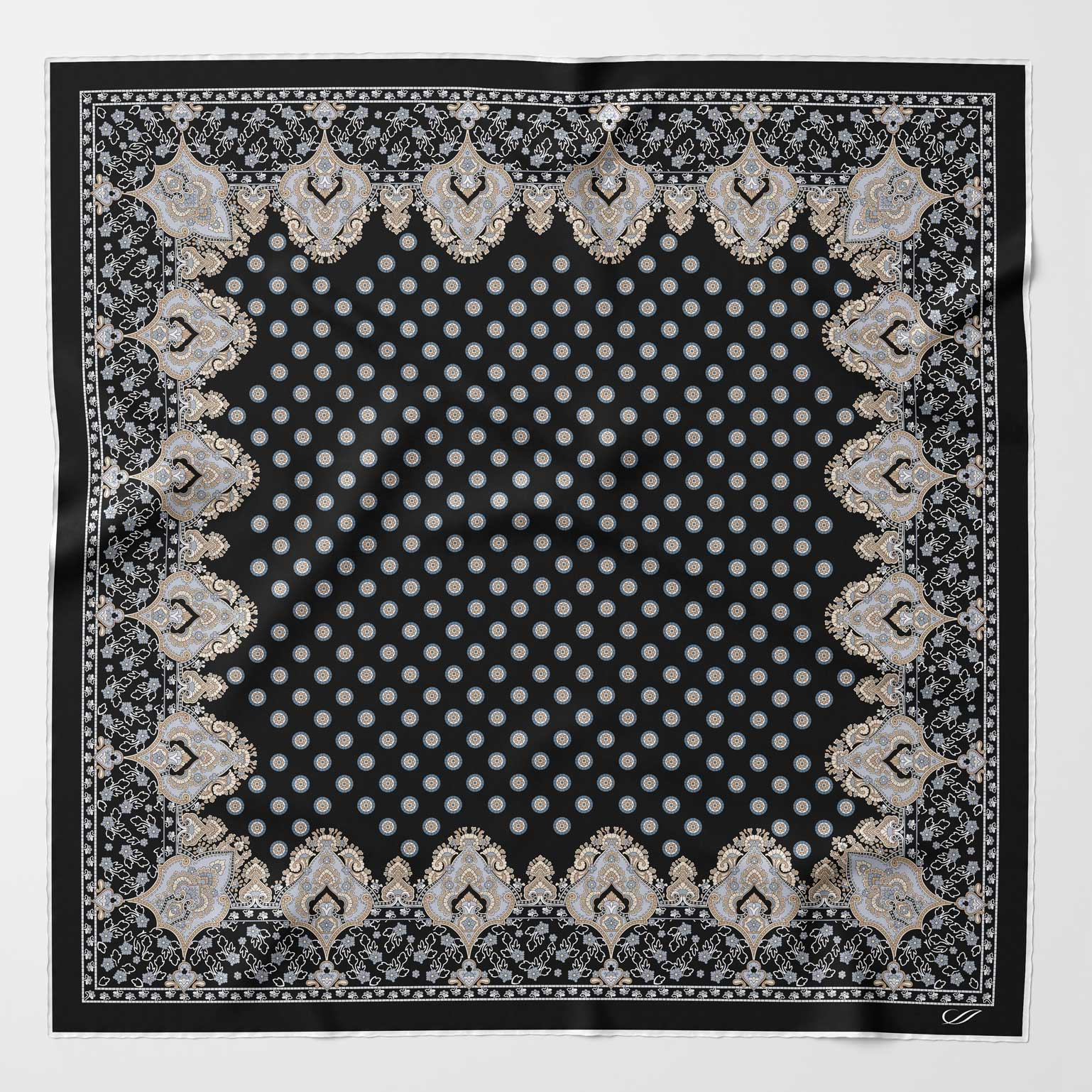 Filippo - Hand Rolled Silk Neckerchief - Black