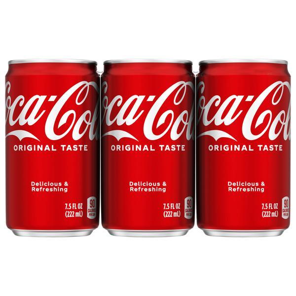 Coca-Cola Soda Mini Cans 7.5 fl oz. 6pk