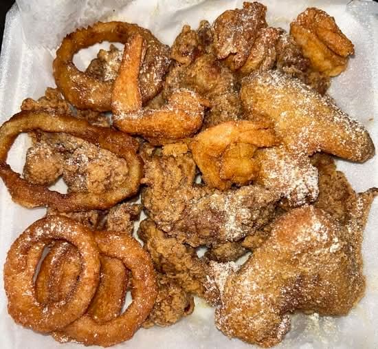 #2 Lunch Gizzard 2pc Wing N 4 Shrimp