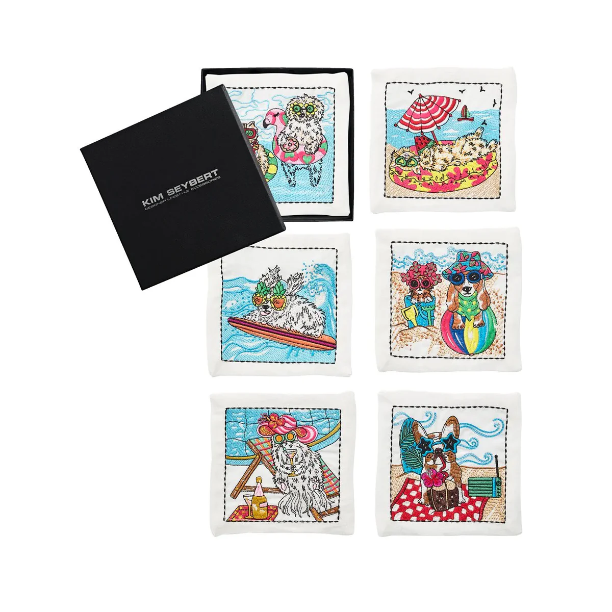 Kim Seybert Bow Meow Cocktail Napkin - Set of 6