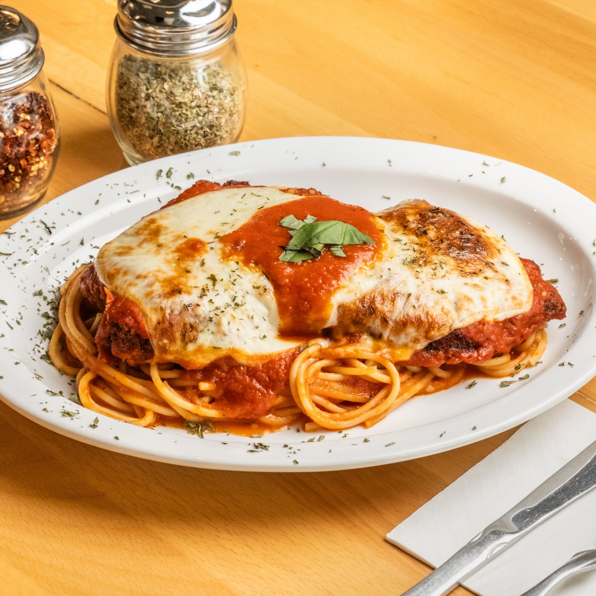 Eggplant parmigiana (lunch)