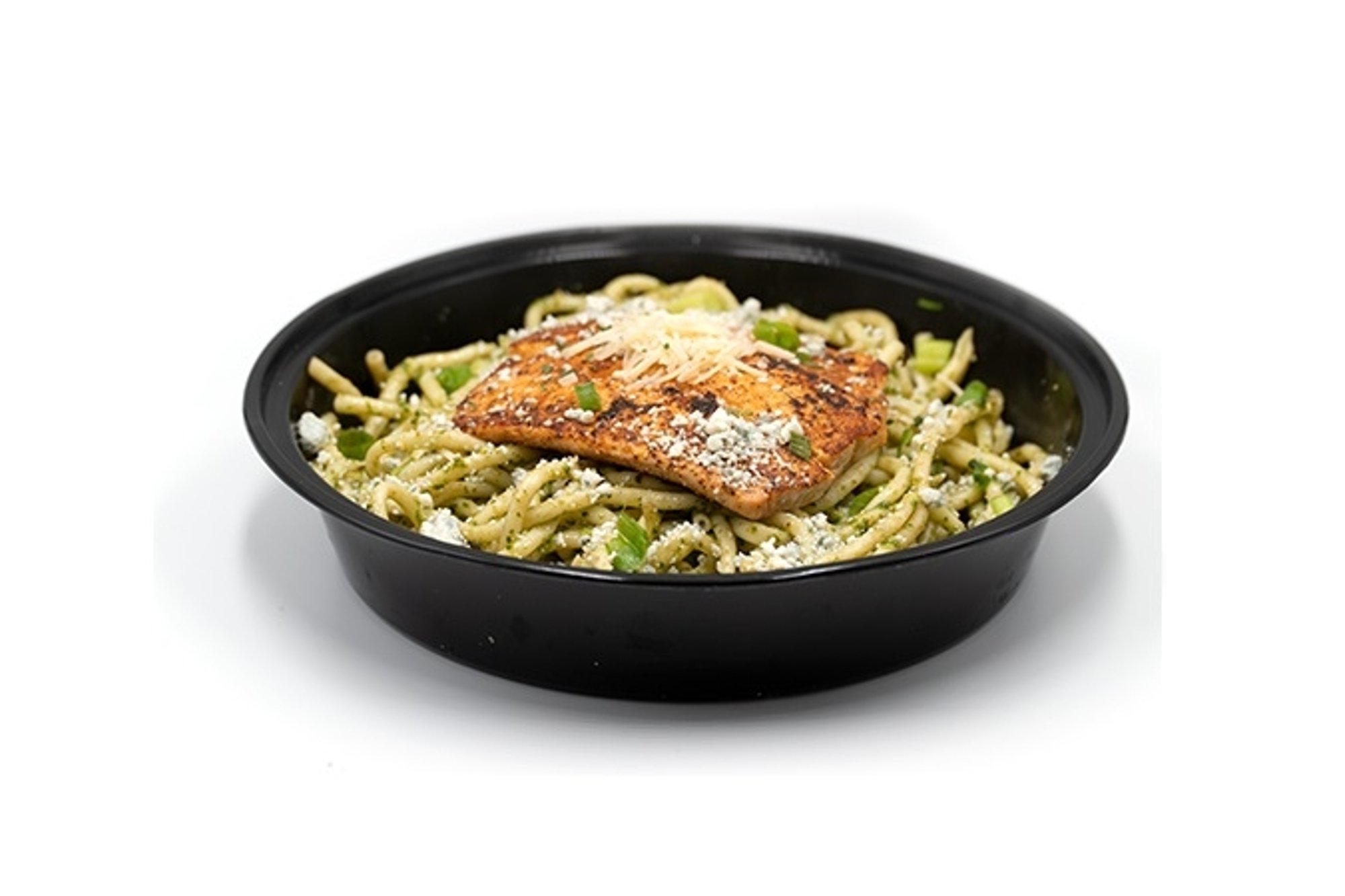 Blackened Salmon Pesto Pasta