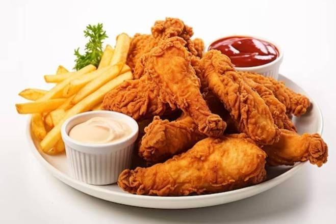 5 Pcs Chicken With Fries And 2 Rolls