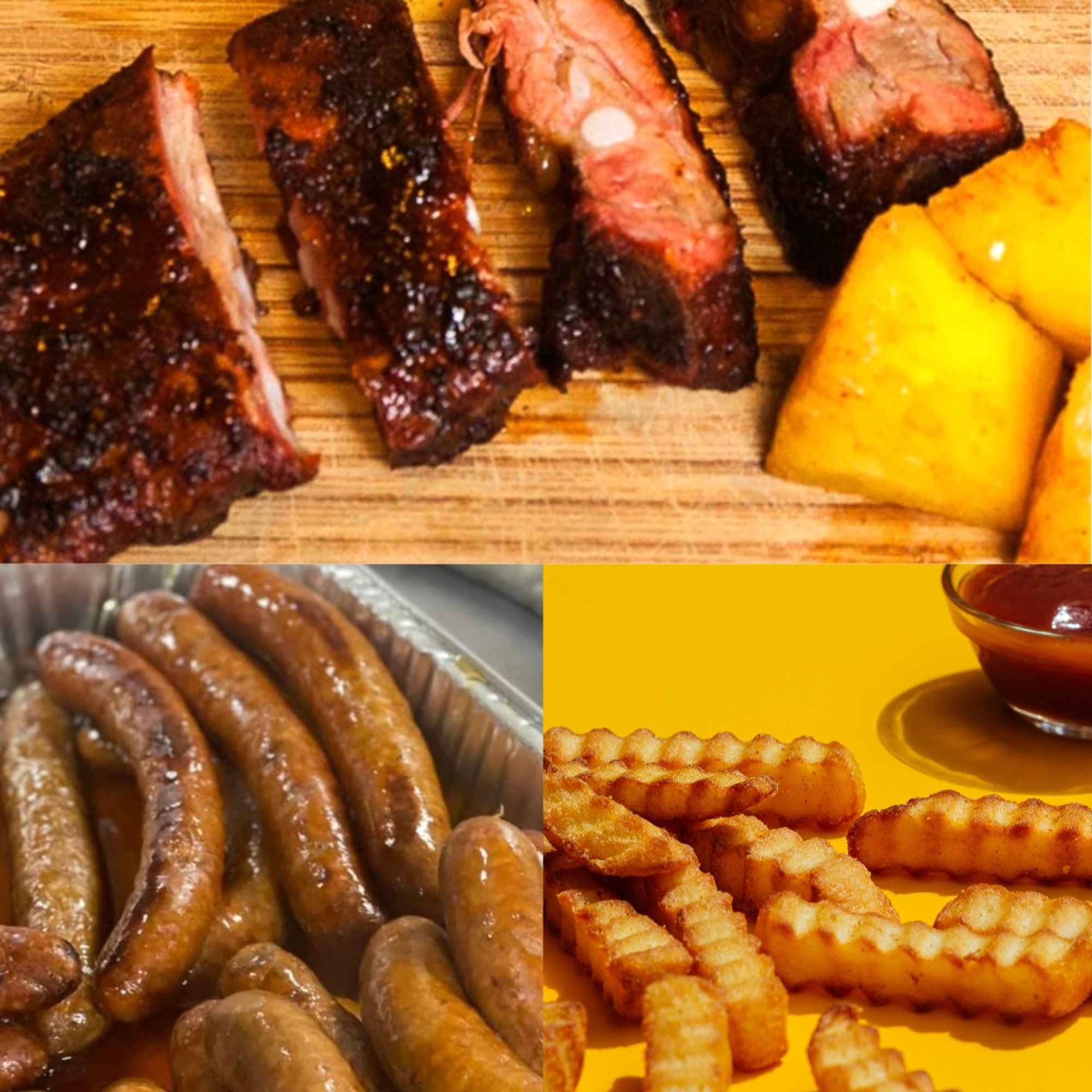 Rib Tips, Hot Turkey Link & Fries Combo