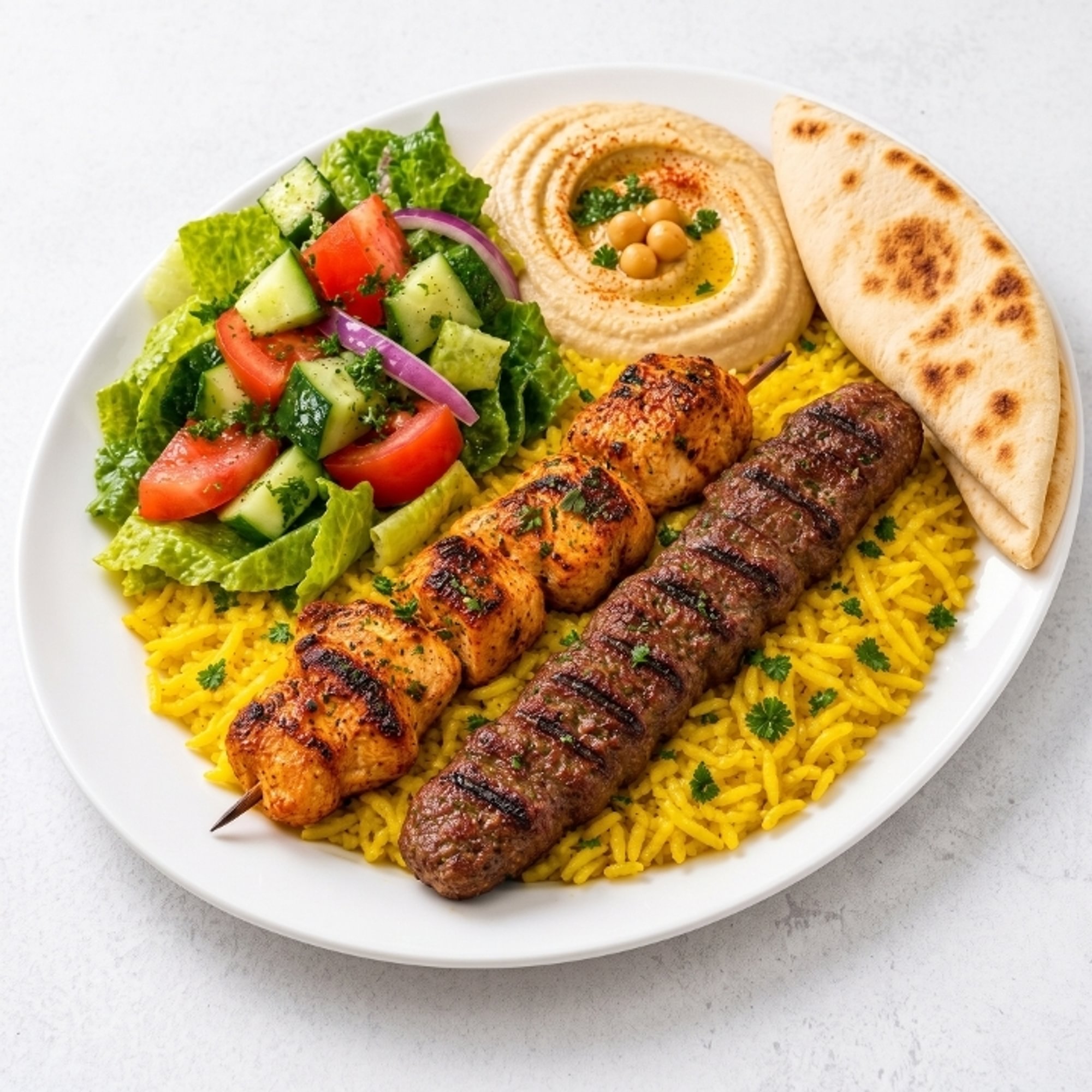Chicken & Kefta Kabob Combo