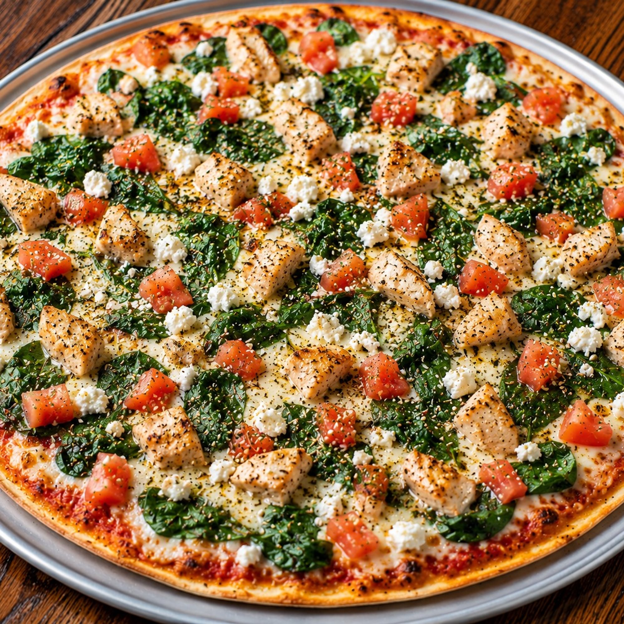 Spinach Chicken Pizza