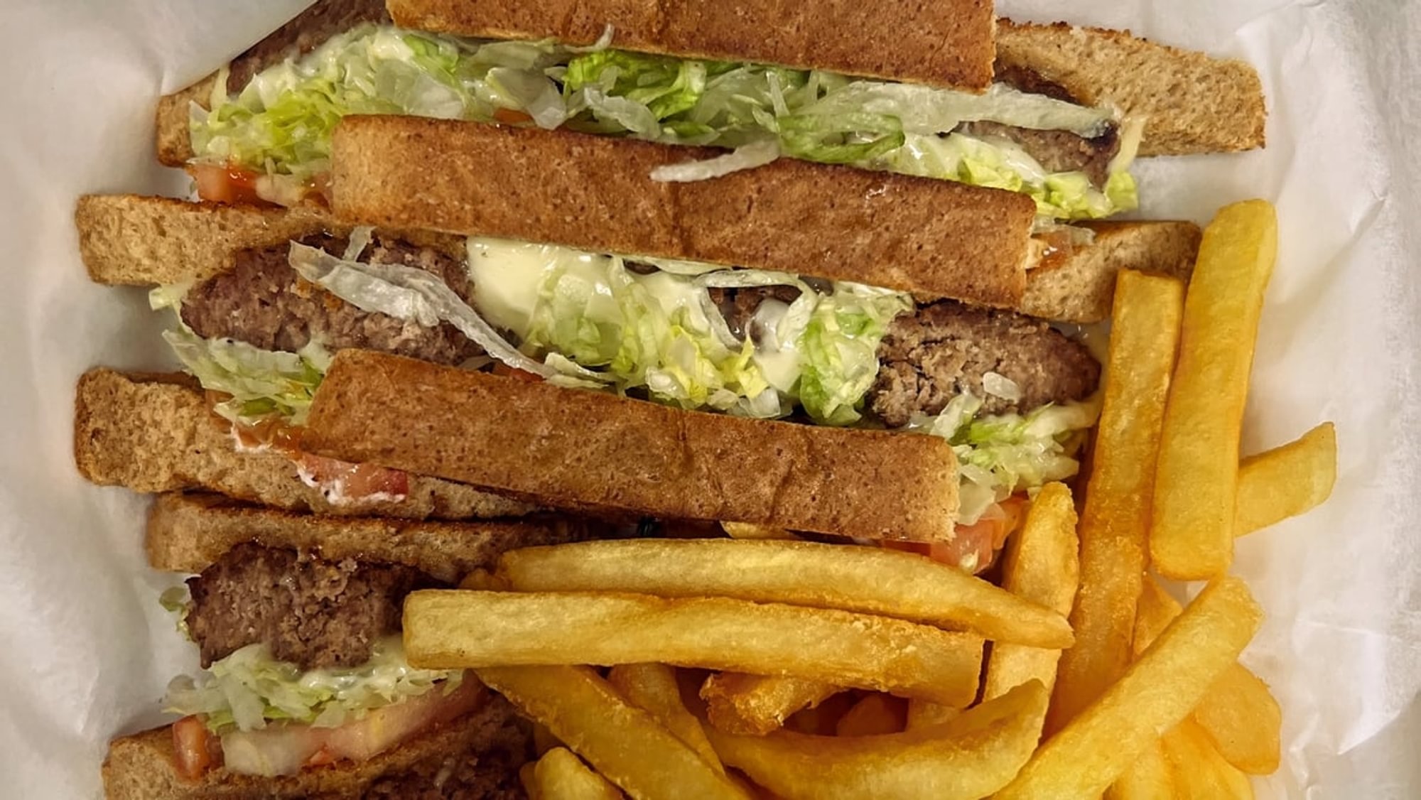 Cheeseburger Club Sandwich