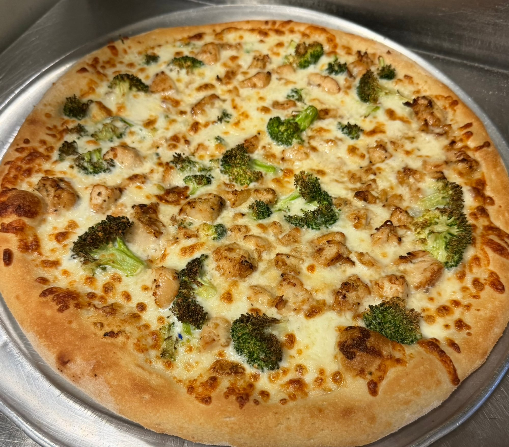 The Chicken Broccoli Alfredo Pizza