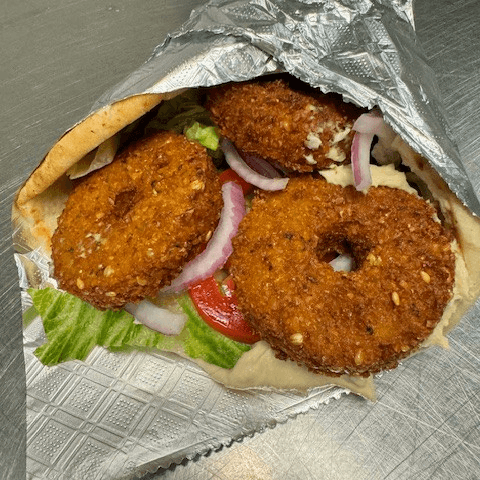 Falafel on Pita with Feta Cheese