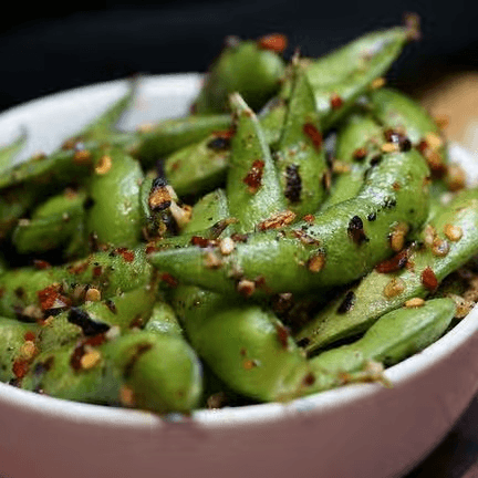 Spicy Garlic Edamame
