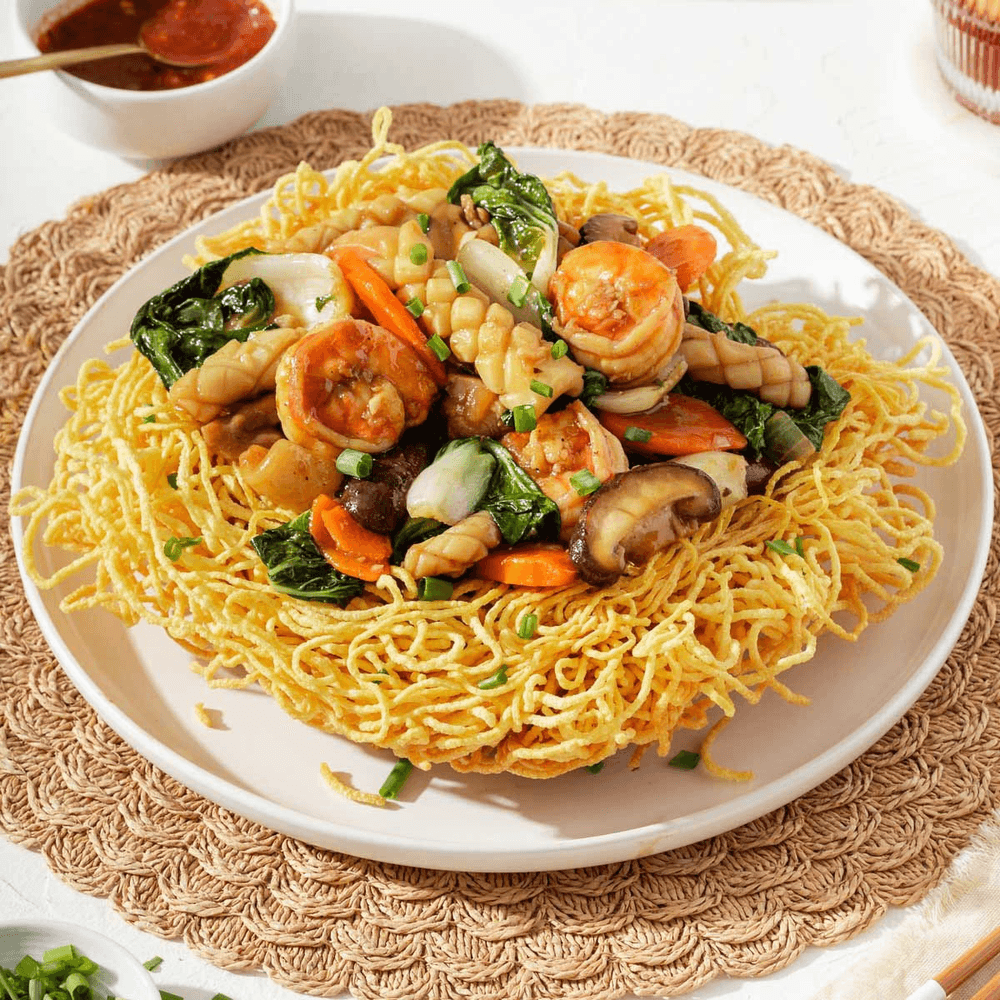 T8. Shrimp Fried Egg Noodle w/ Veggies (MXD Tom)