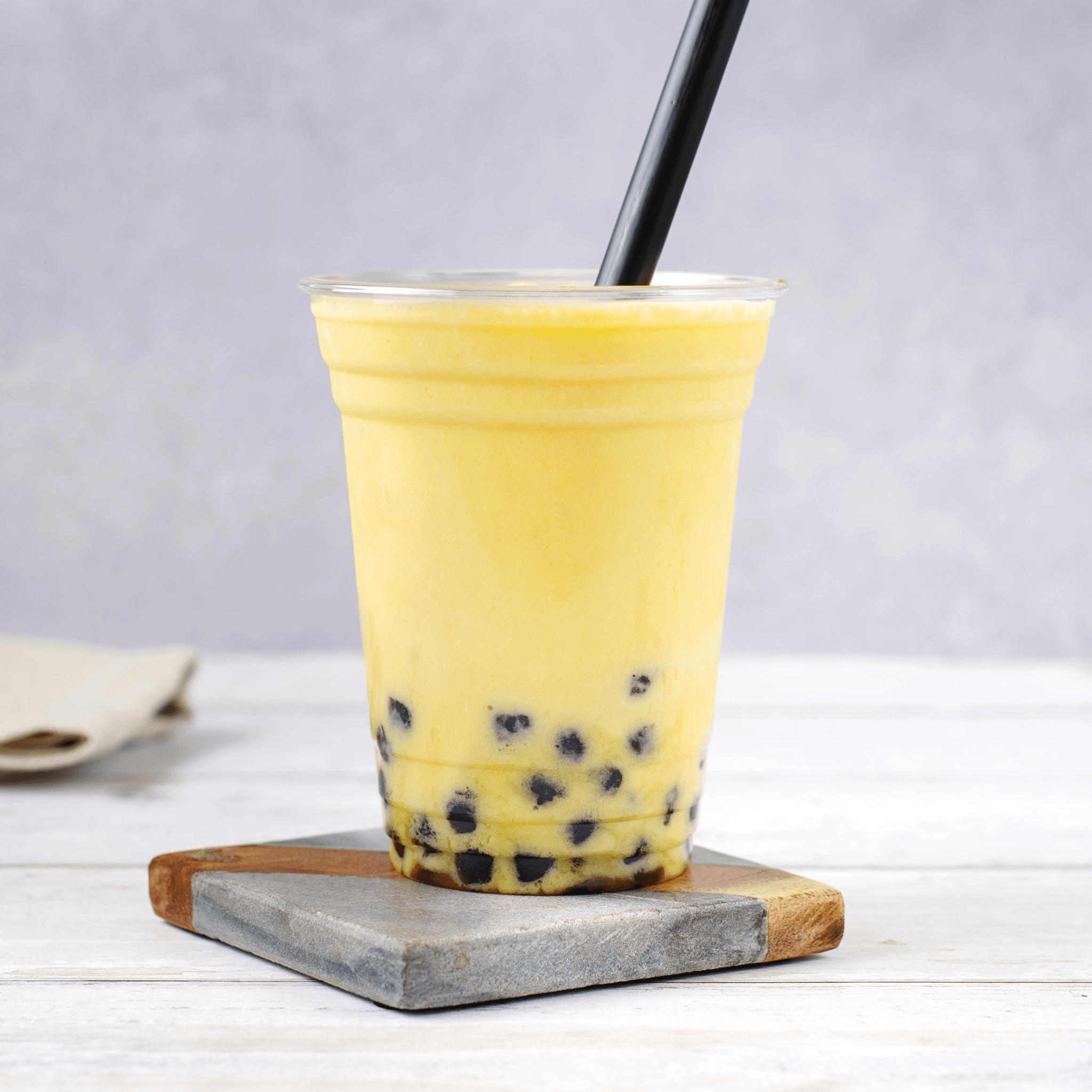 Mango Milk Tea Boba Drink