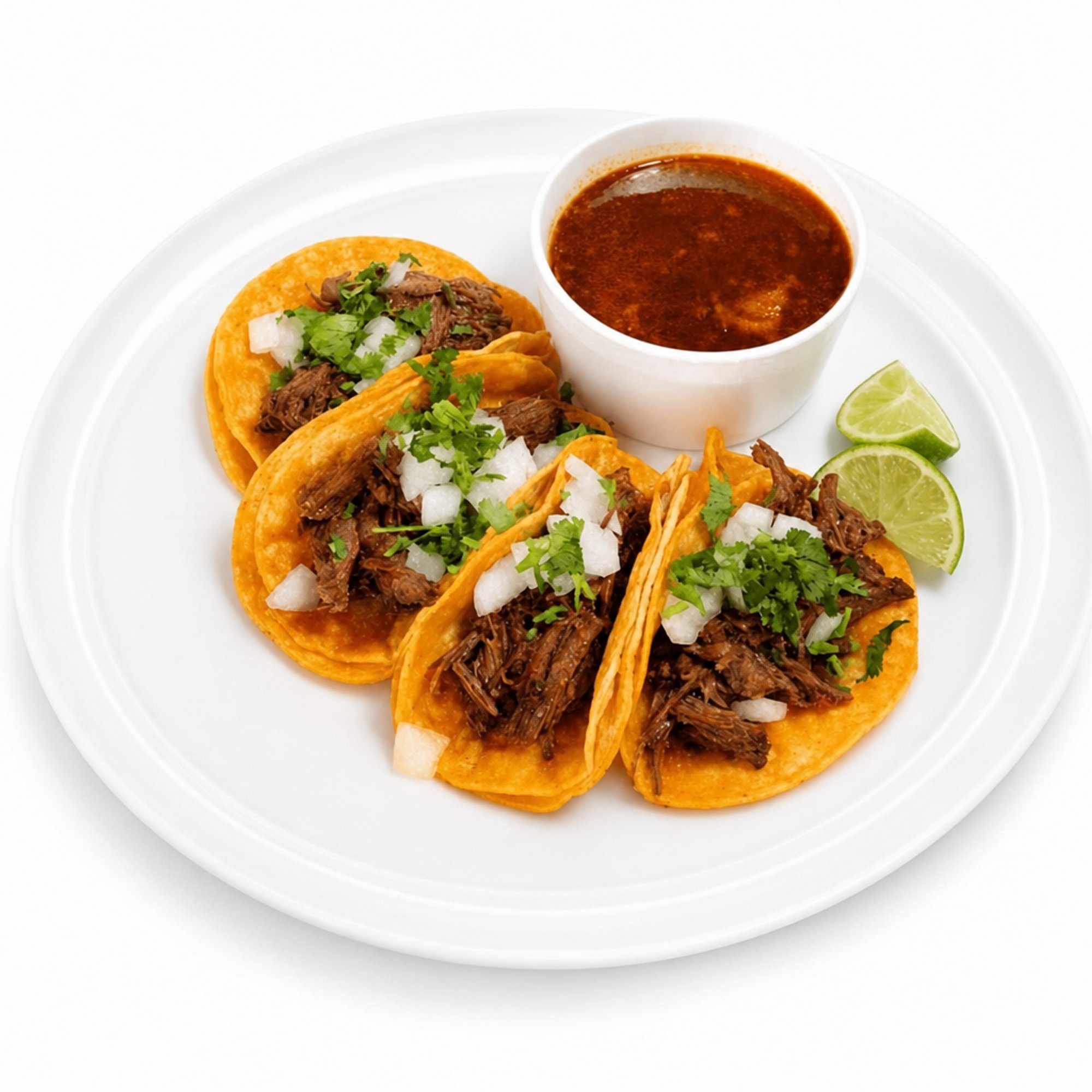 4 Birria Street Tacos with Consommé