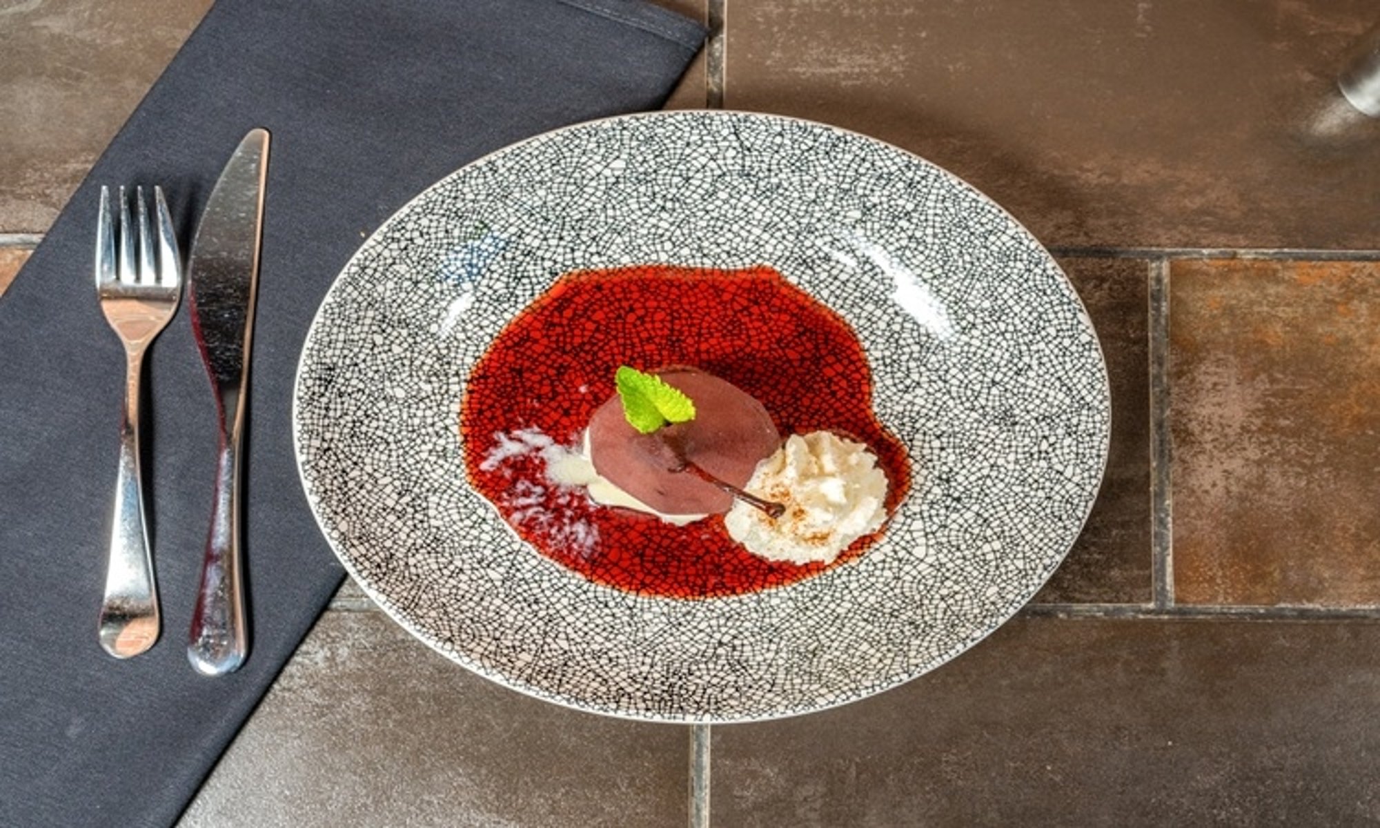 Warm Poached Pear Dessert