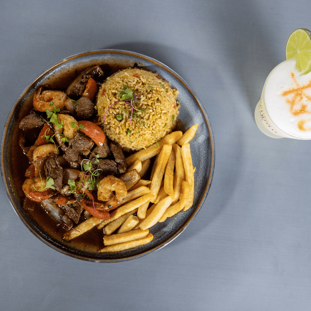 Saltado Mar & Tierra (Beef Tenderloin & Shrimp)
