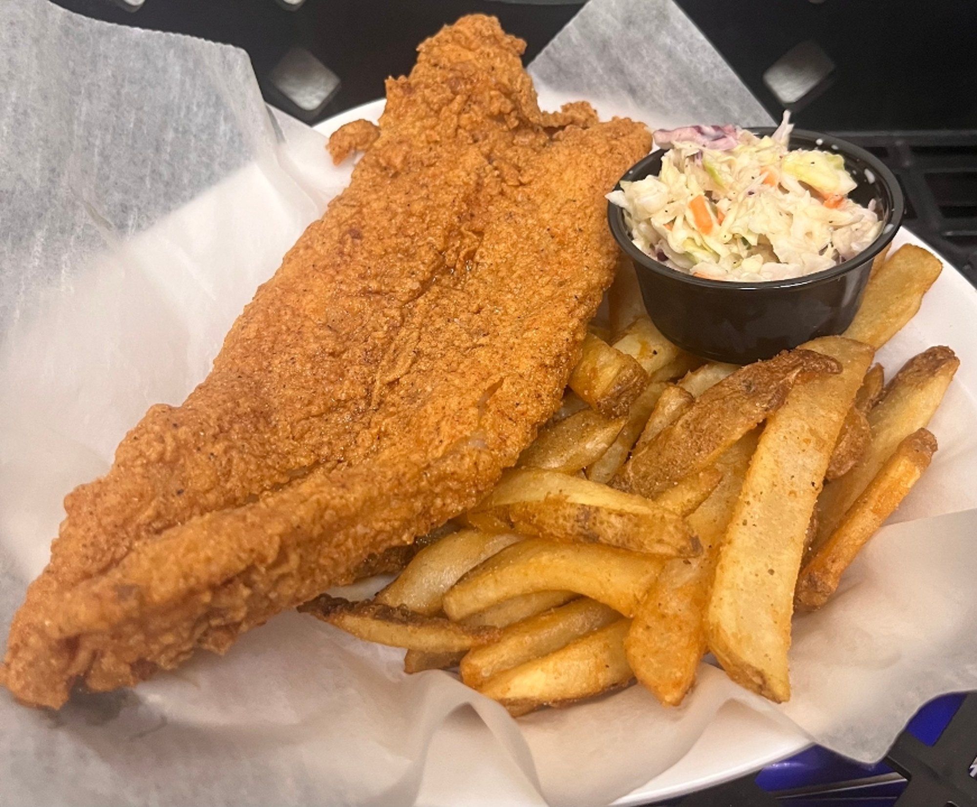 Catfish Basket with Slaw