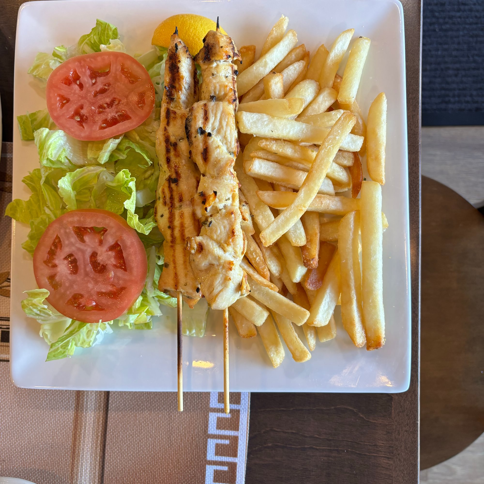 Chicken Souvlaki Plated
