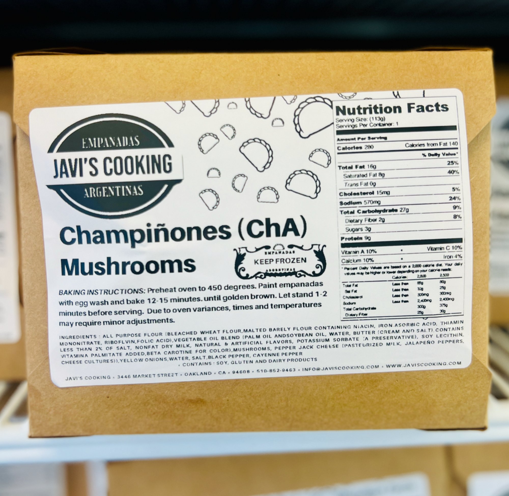 CHAMPIÑONES-ChA (4pack) frozen empanadas