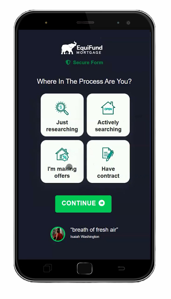 EquiFund's Automated Mortgage Loan App that delivers the lowest rate and fee mortgage