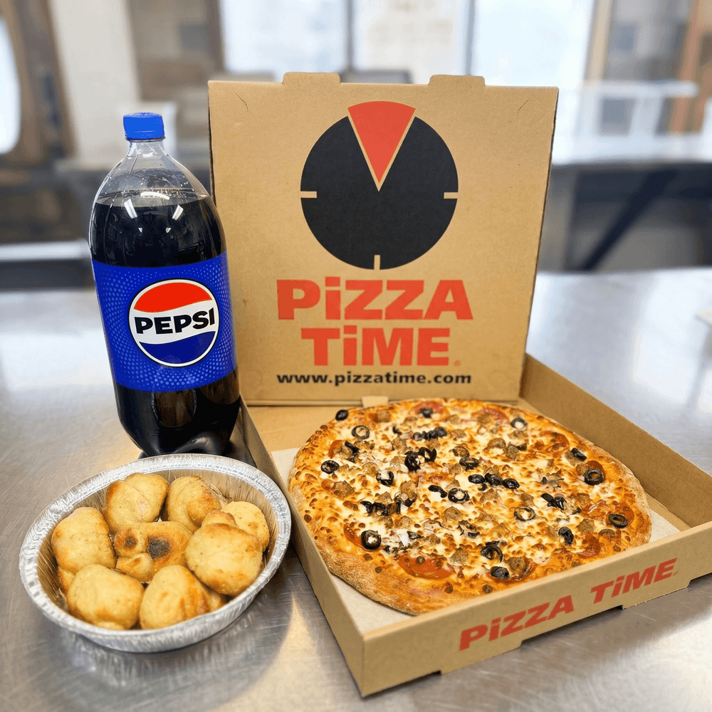2 Topping Pizza, 5 Garlic Knots & 2LT Soda