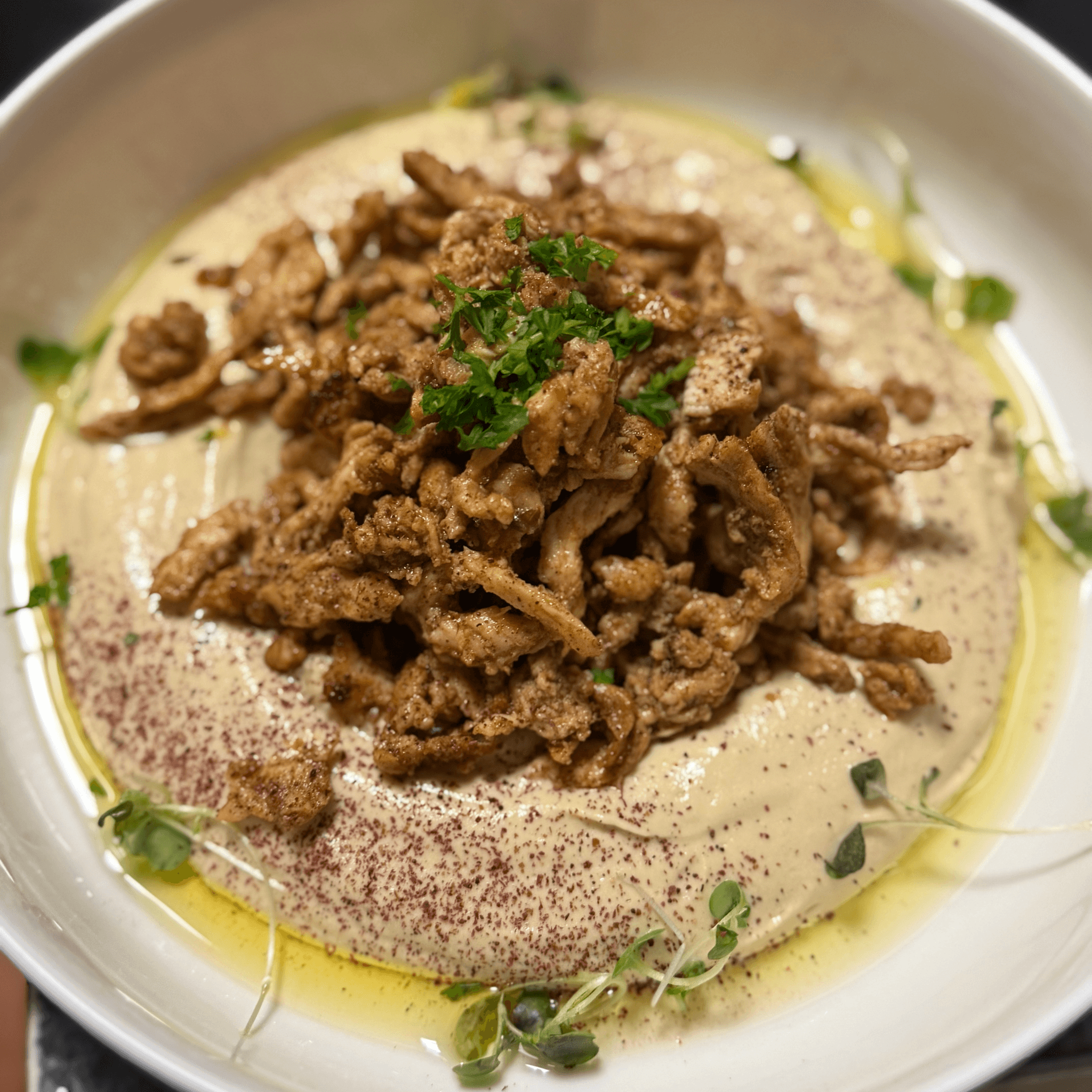 Hummus with Chicken Shawarma