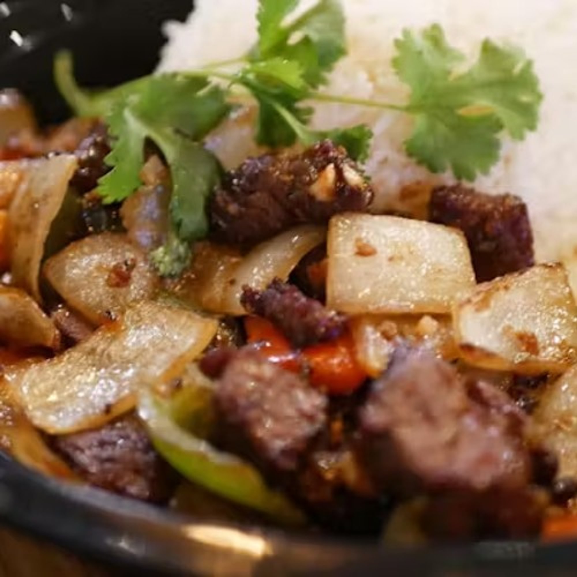 Shaken Beef with Rice