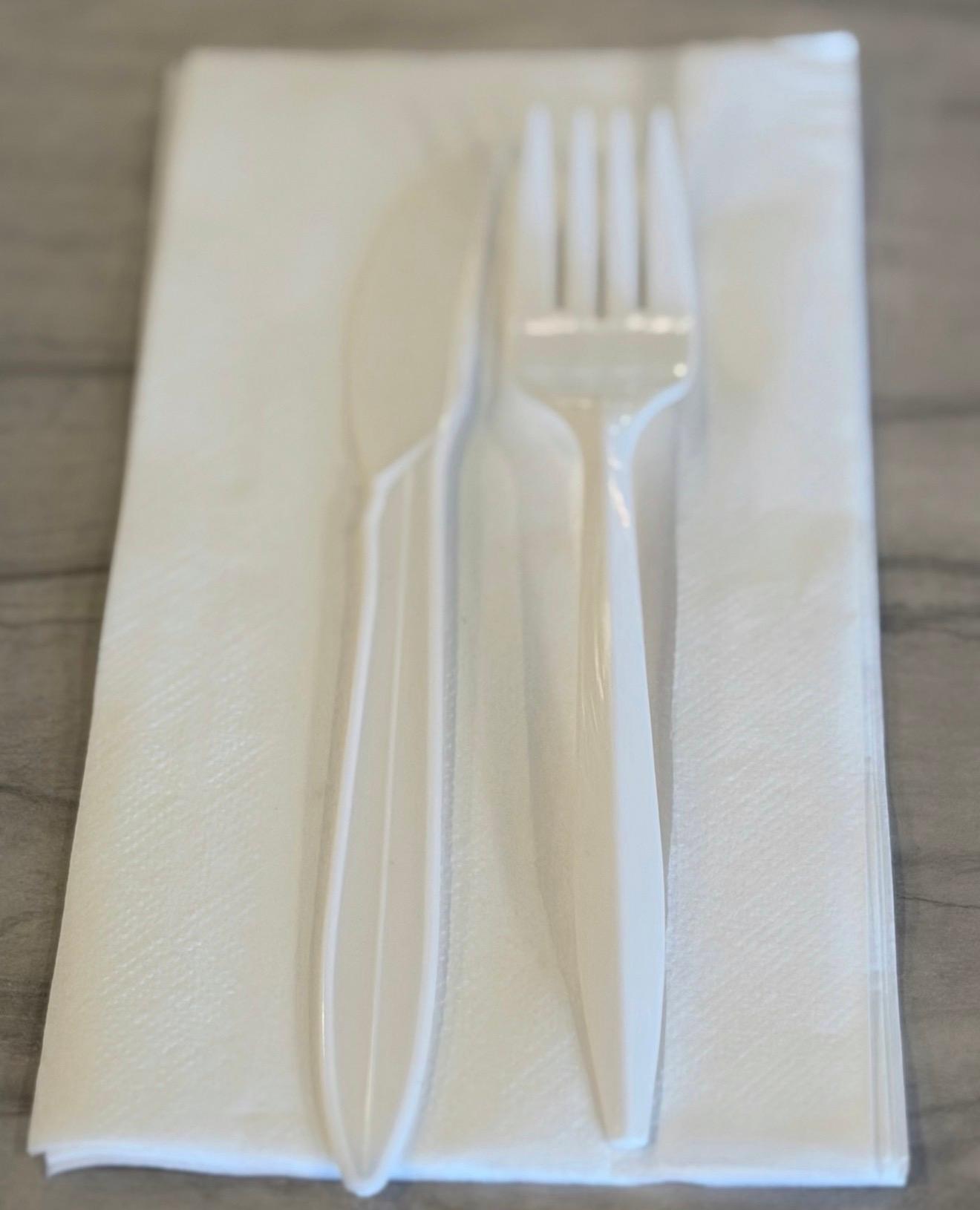 Fork, knife and Napkin