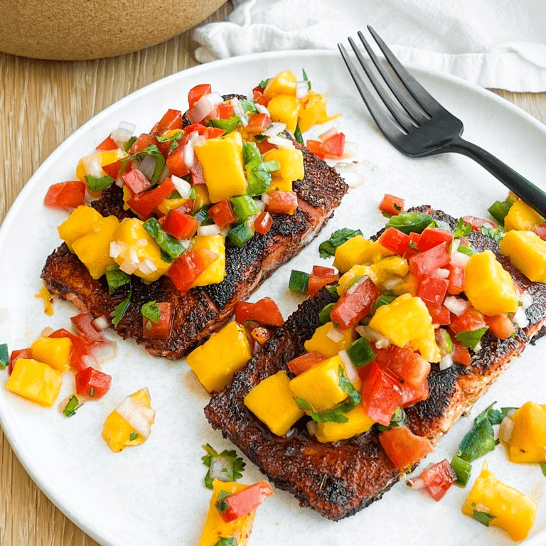 Blackened Salmon with Mango Salsa