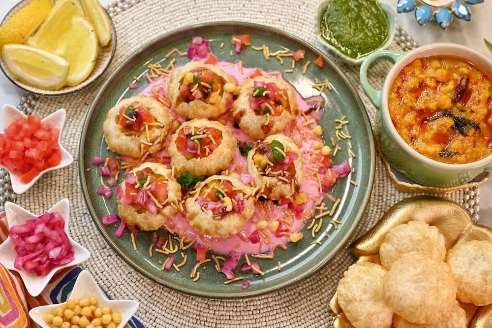 Chat Medley (Dahi Puri, Aloo Tikki, Bhel Puri)