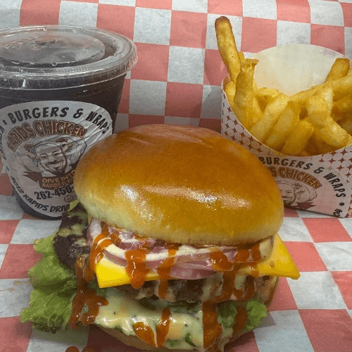 Spicy cheese Burger Meal