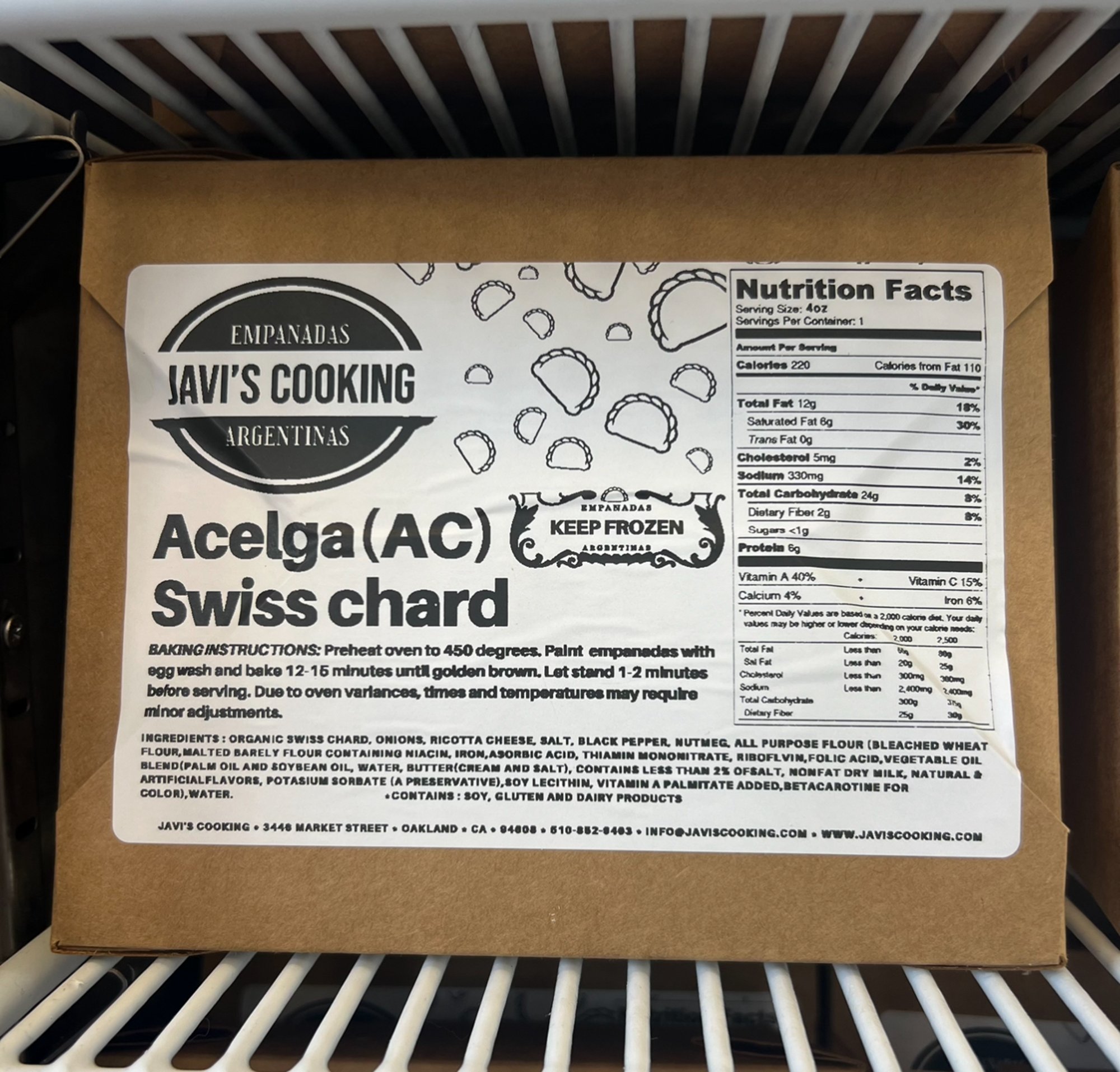 ACELGA-AC (4pack) frozen empanadas