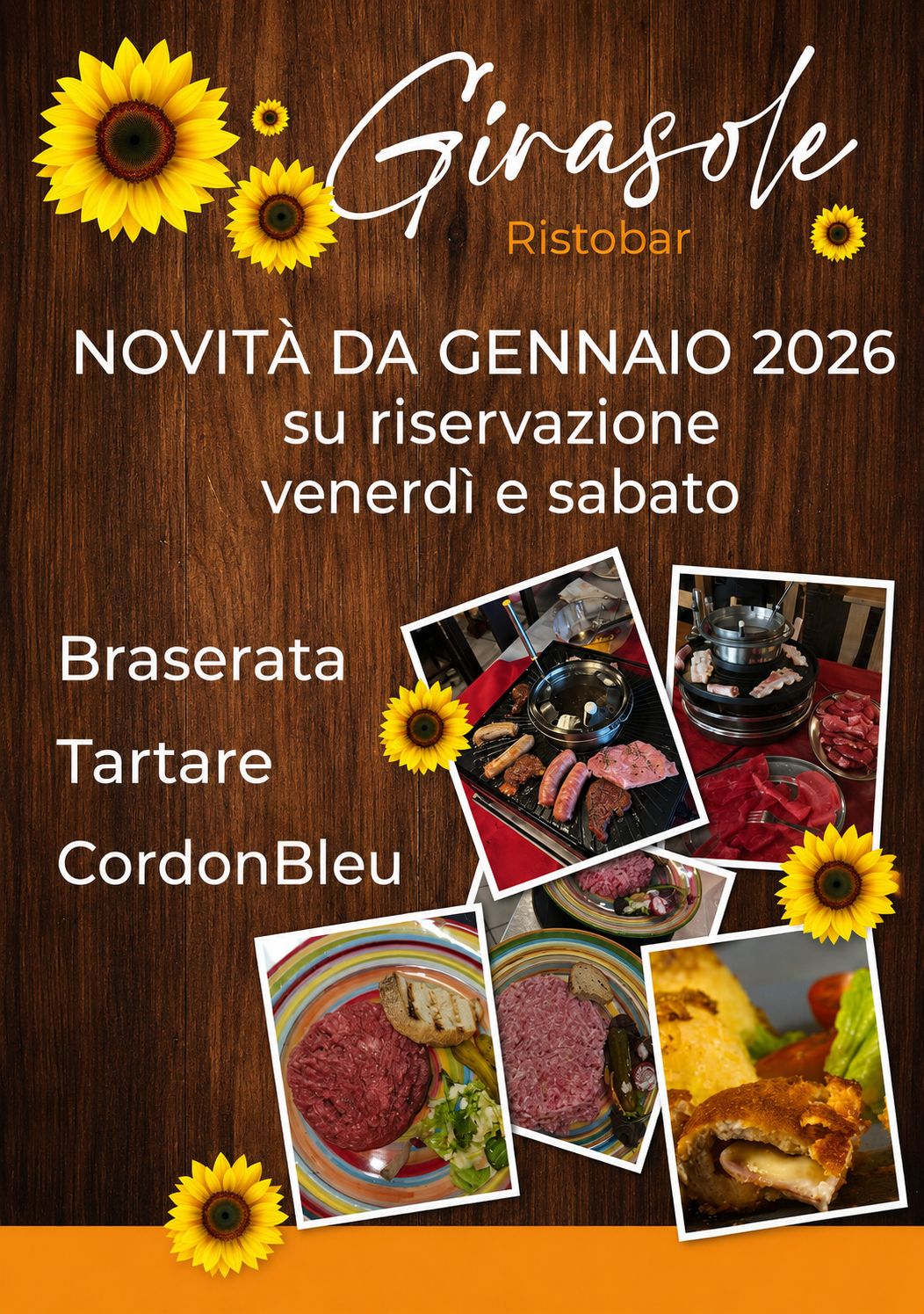 Venerdì e Sabato sera su Riservazione Braserata Tartare e CordonBleu
