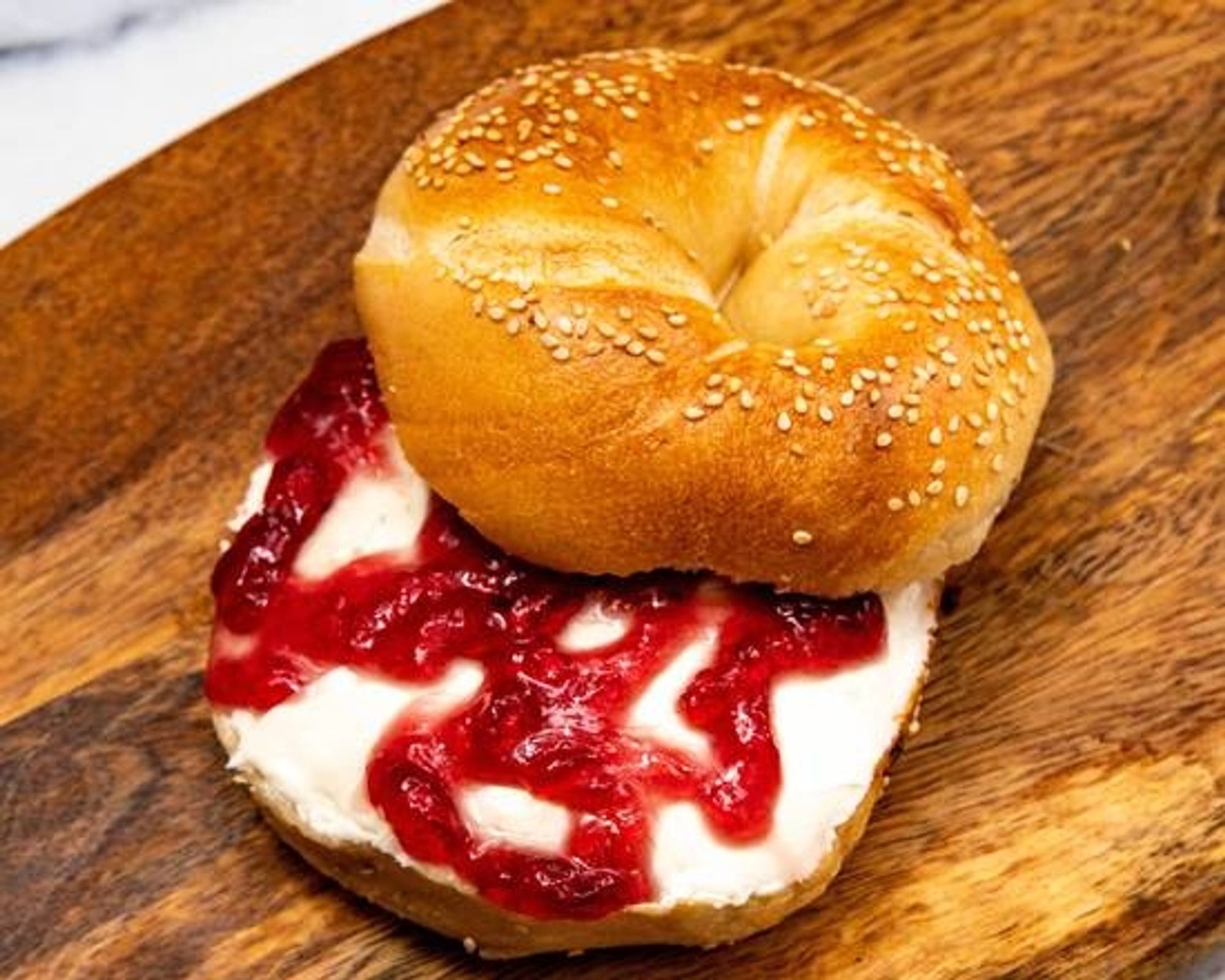Cream Cheese and Jelly on a Bagel