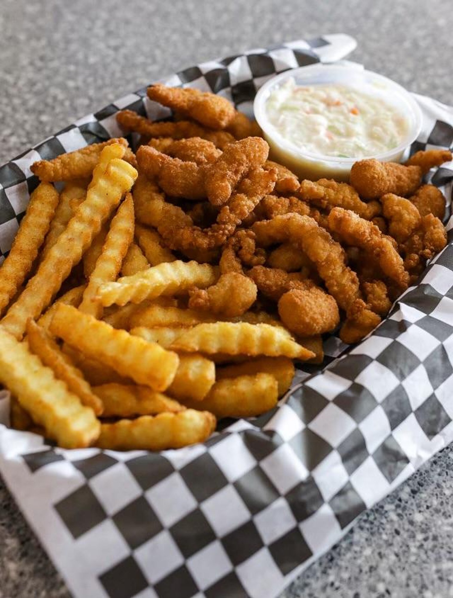 Popcorn Shrimp & Clam Strip Basket