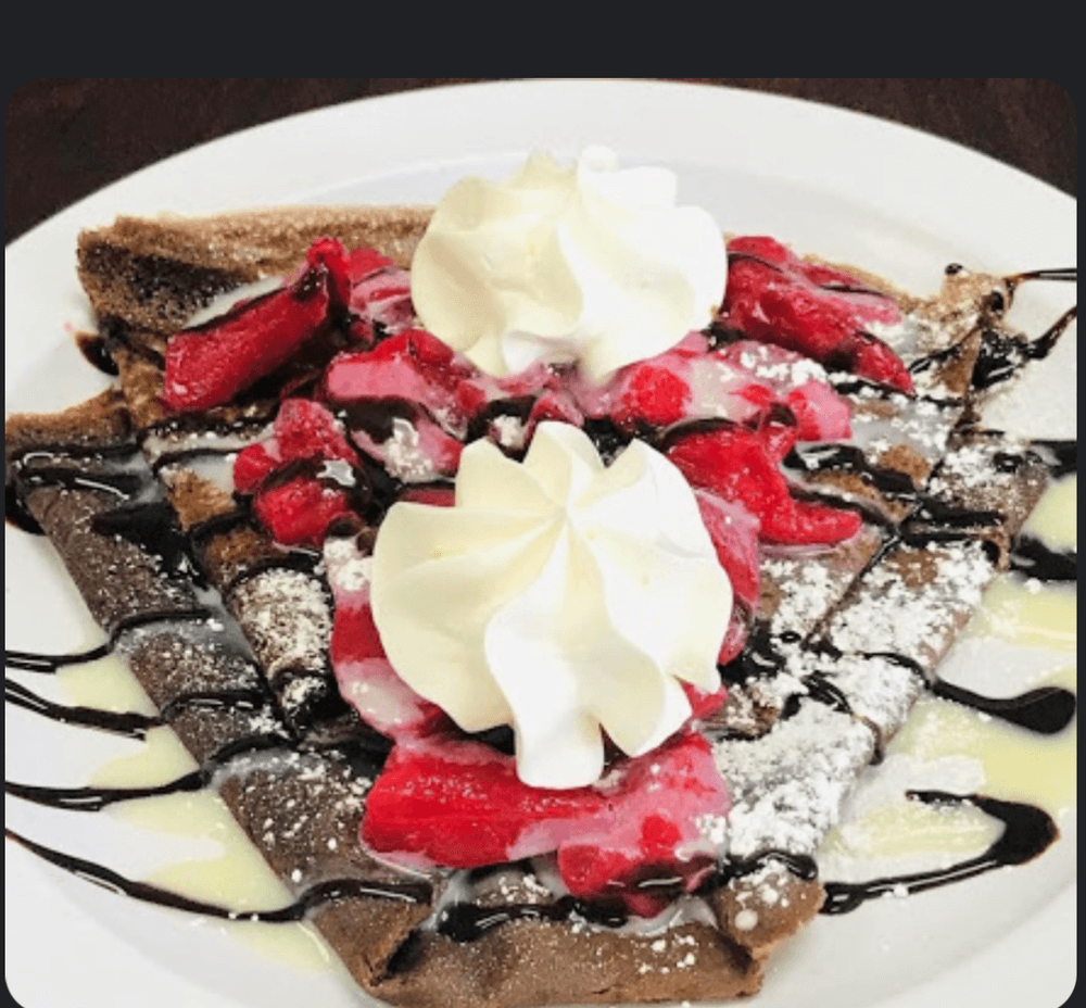 Chocolate Strawberries & Cream Crepes
