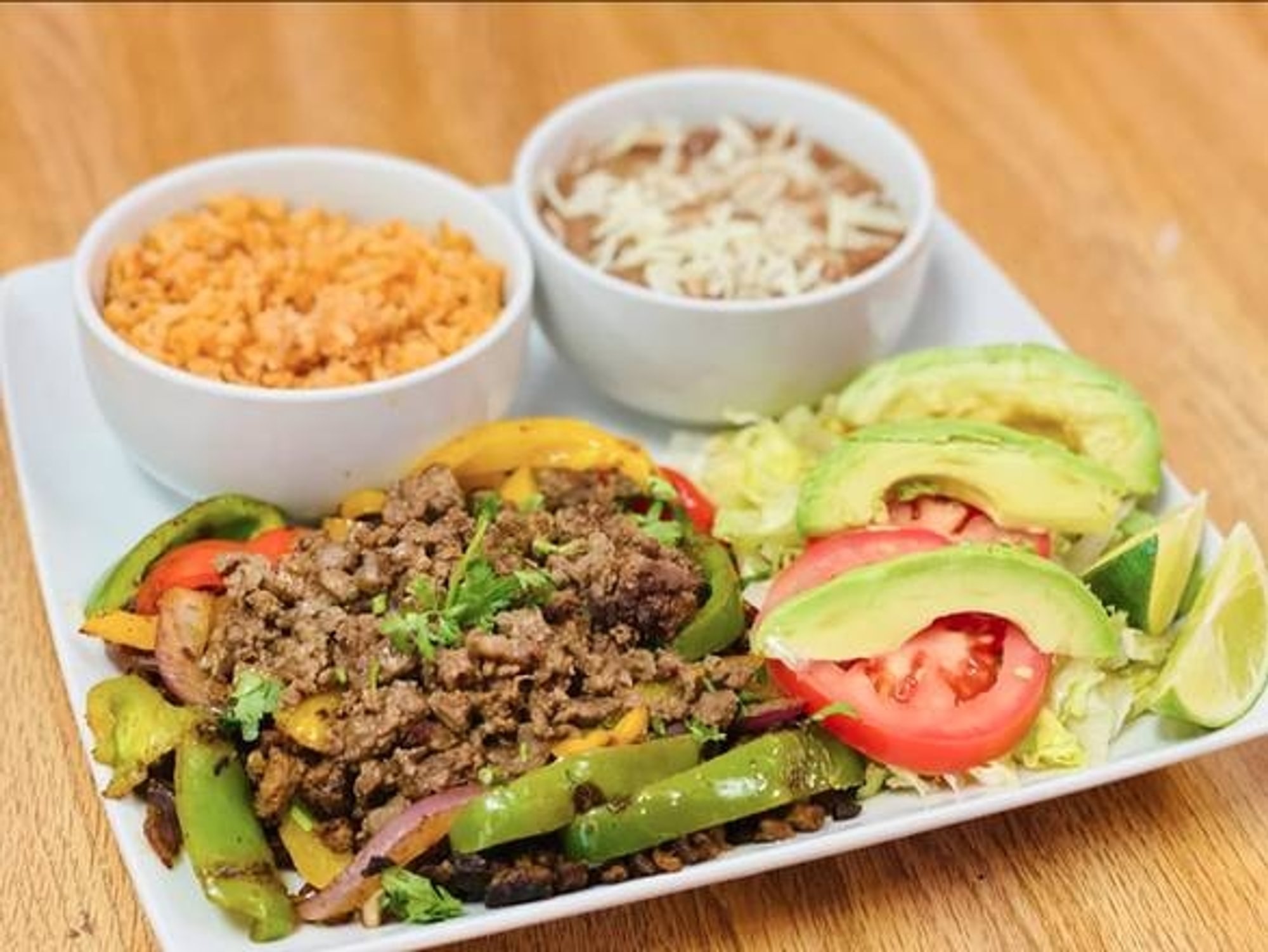 2pc Carne Asada with Rice & Beans Plate