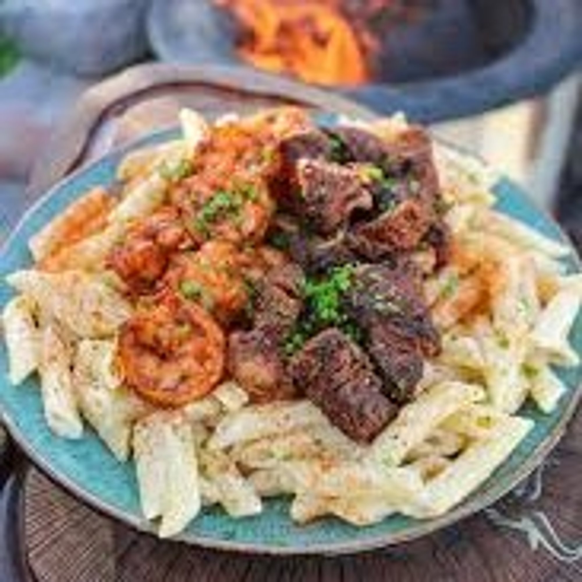 Surf & Turf Penne Alfredo