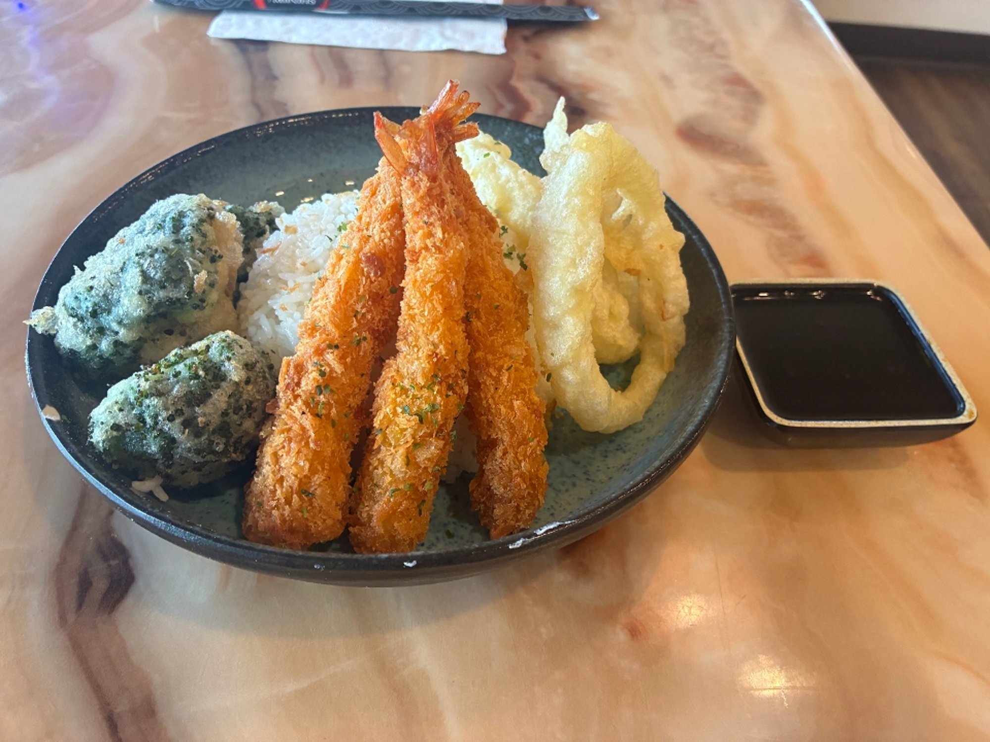 Shrimp and Vegetables Tempura Donburi