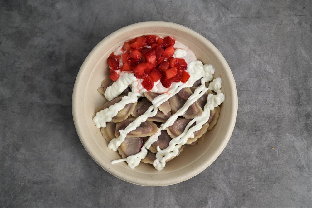 Cherries and Cream Pierogi Bowl