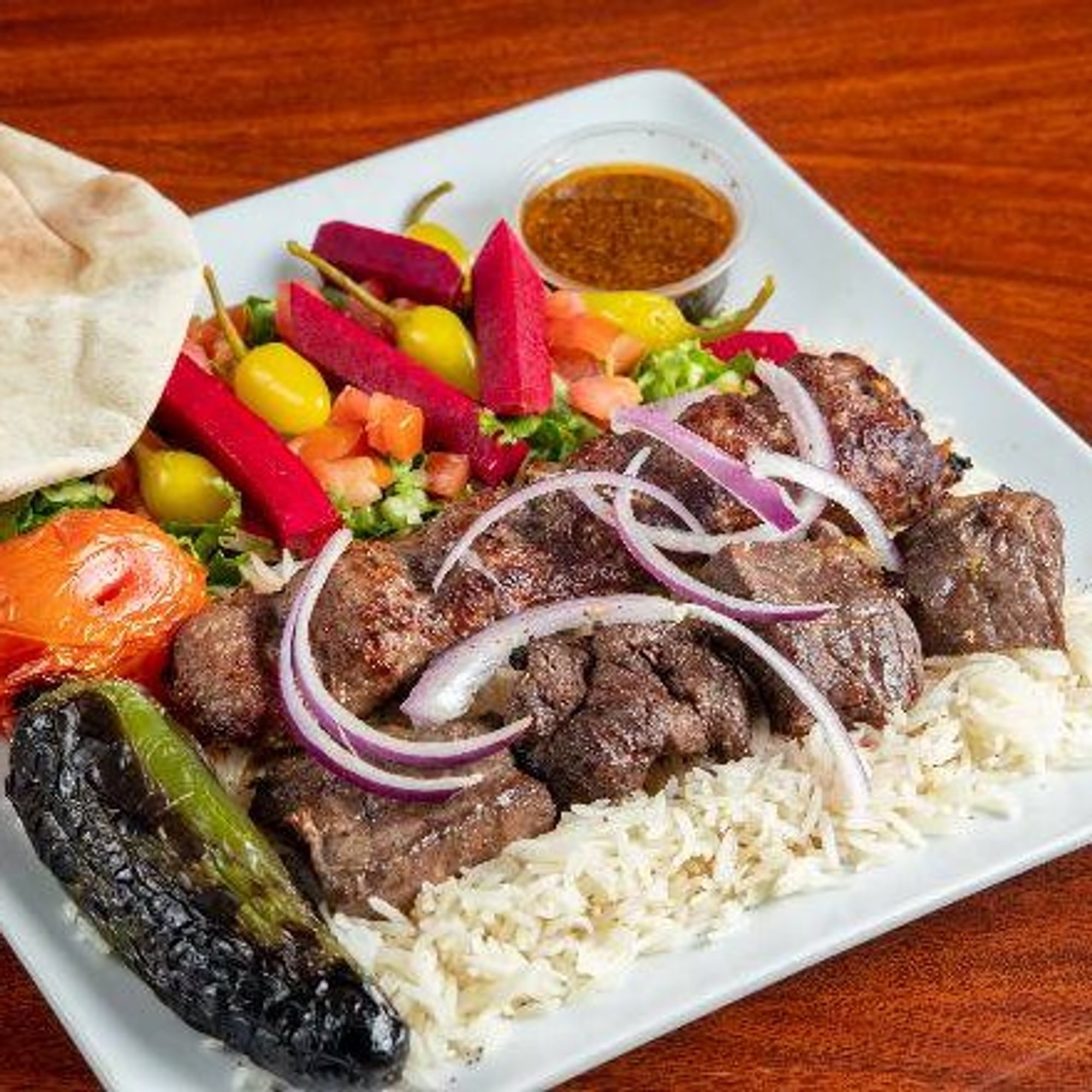 2x beef lule kabob plate