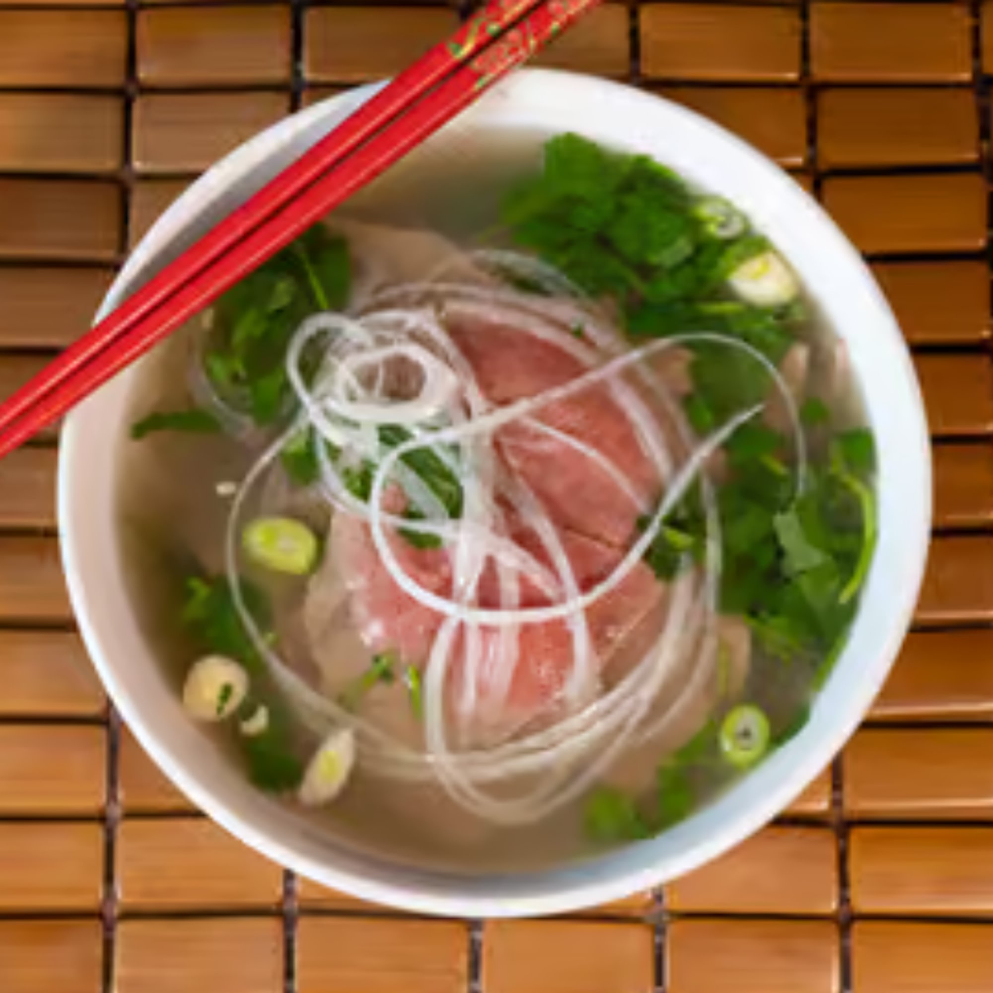 3. Rare Steak and Rice Noodle Soup