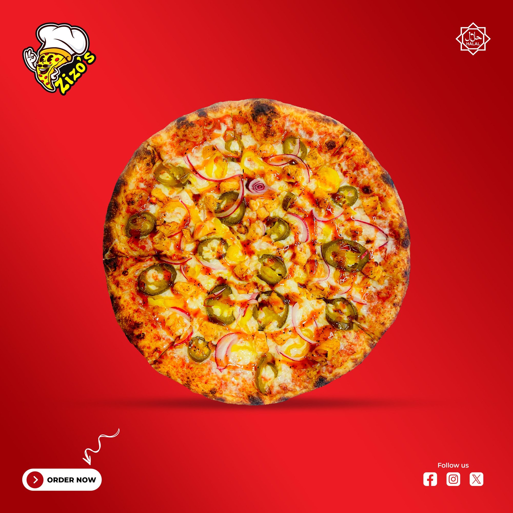 Hot Chicken Pizza