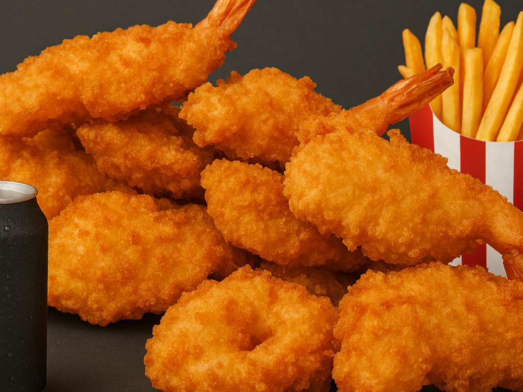 #24 6PCS Jumbo Shrimp Combo W/fries & can soda\Before. #60