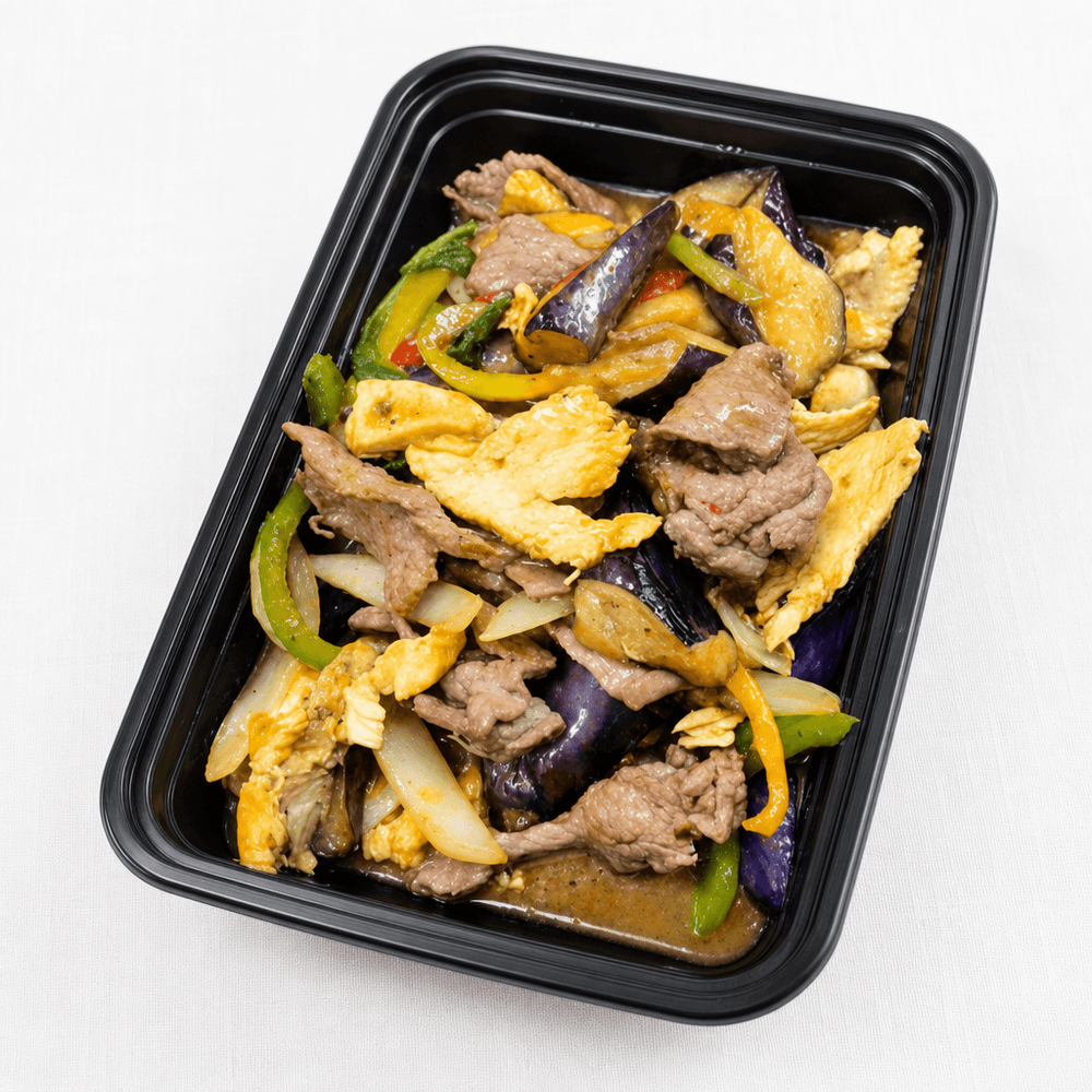 Asian Eggplant Stir-Fry-Rice