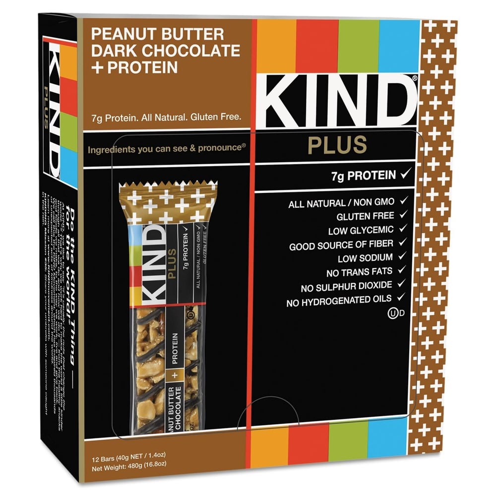 Kind Bar Peanut Butter Dark Chocolate Protein Bar Gluten Free 1.4 Oz 12 Snack Bars